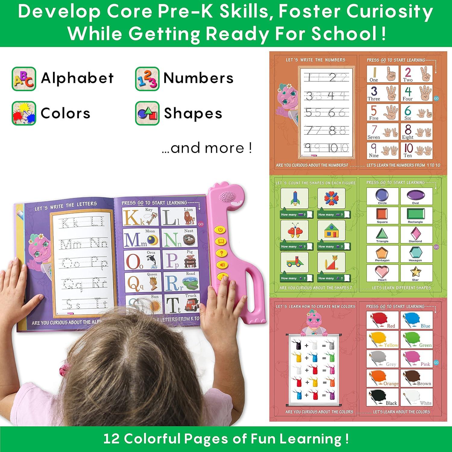 Libro Interactivo Curioso 2 Aprender ABC Rosa - 3+ Años