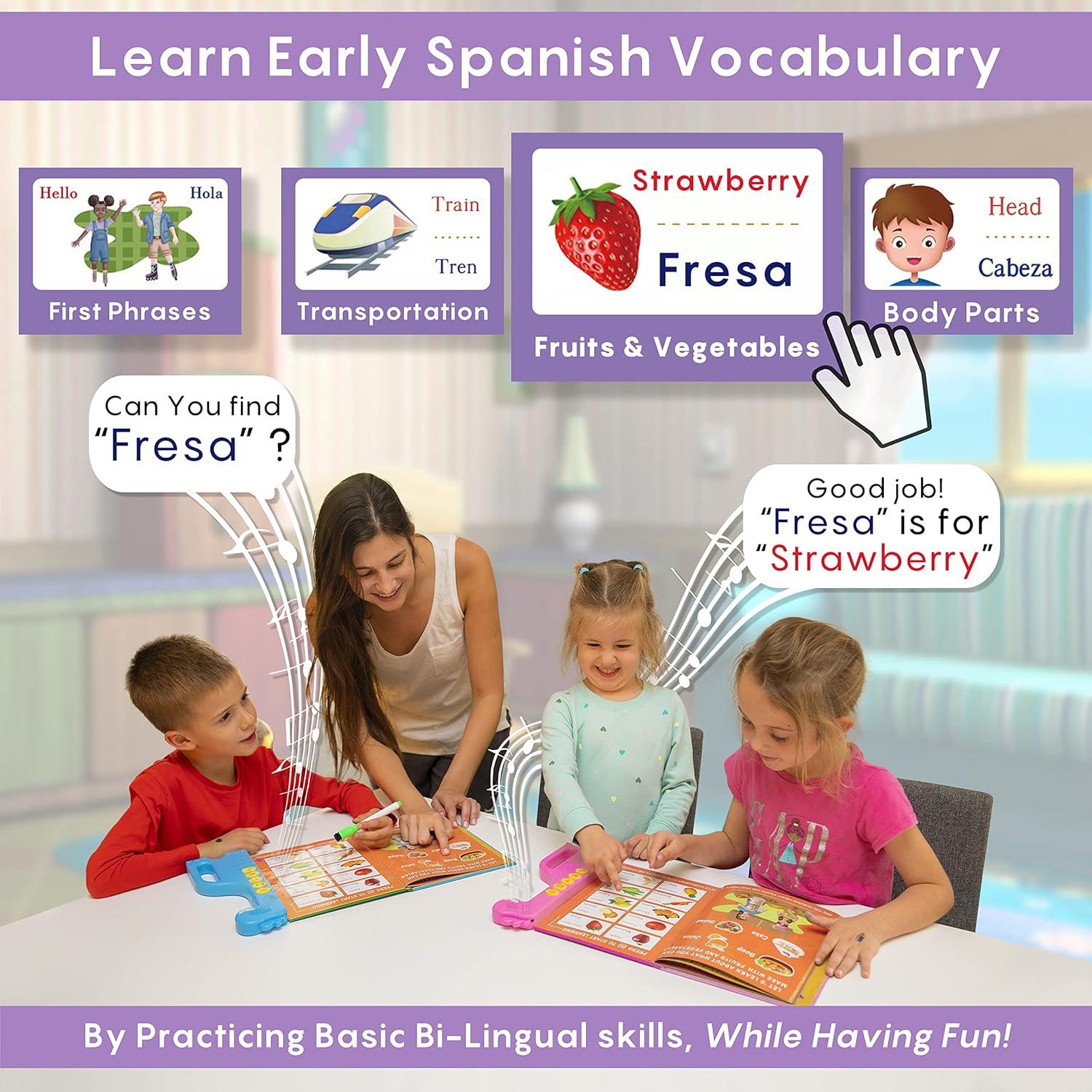 Libro Interactivo Curioso 2 Aprender ABC Rosa - 3+ Años