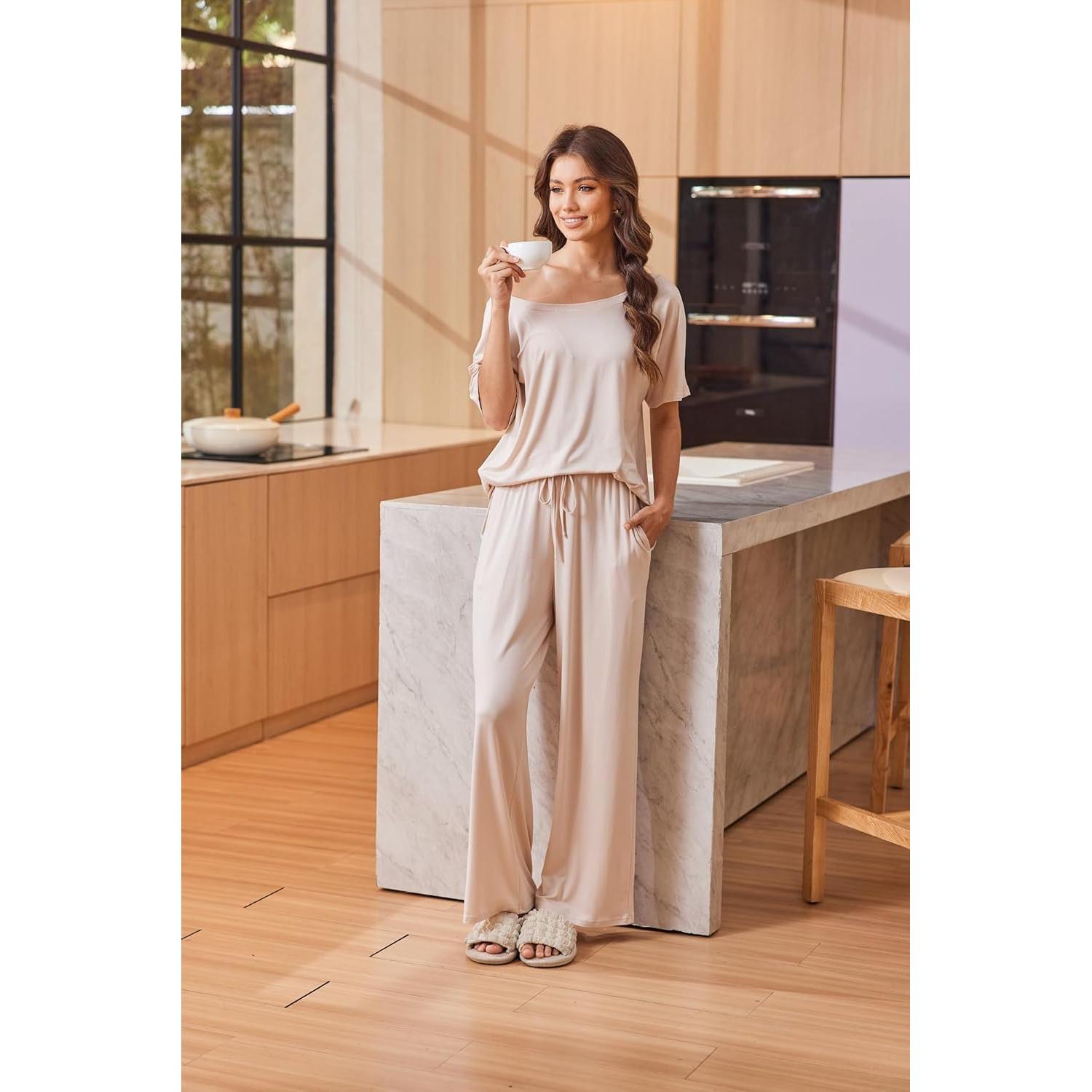 Conjunto de Lounge para Mujeres Cnlinkco Caqui 2 Piezas