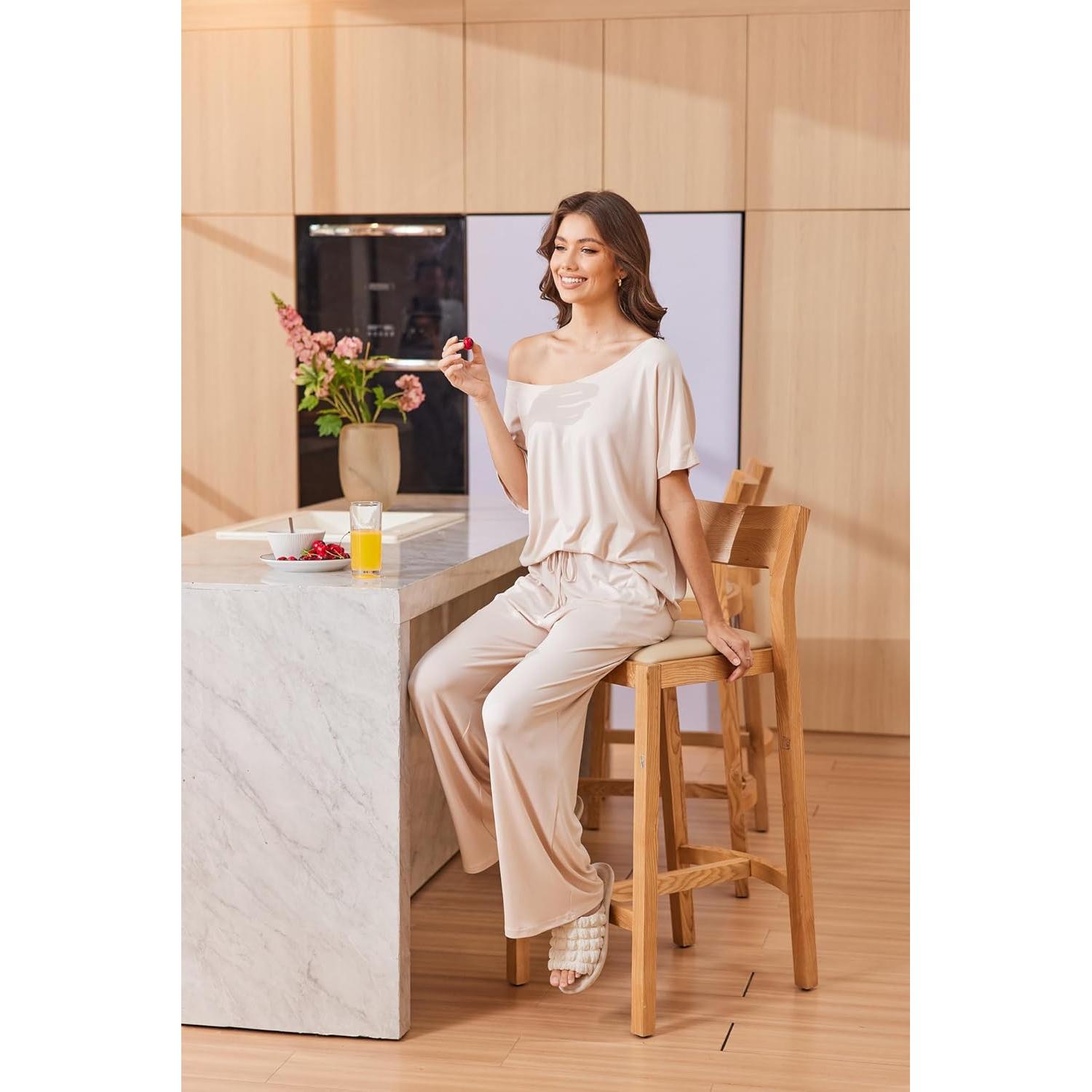 Conjunto de Lounge para Mujeres Cnlinkco Caqui 2 Piezas