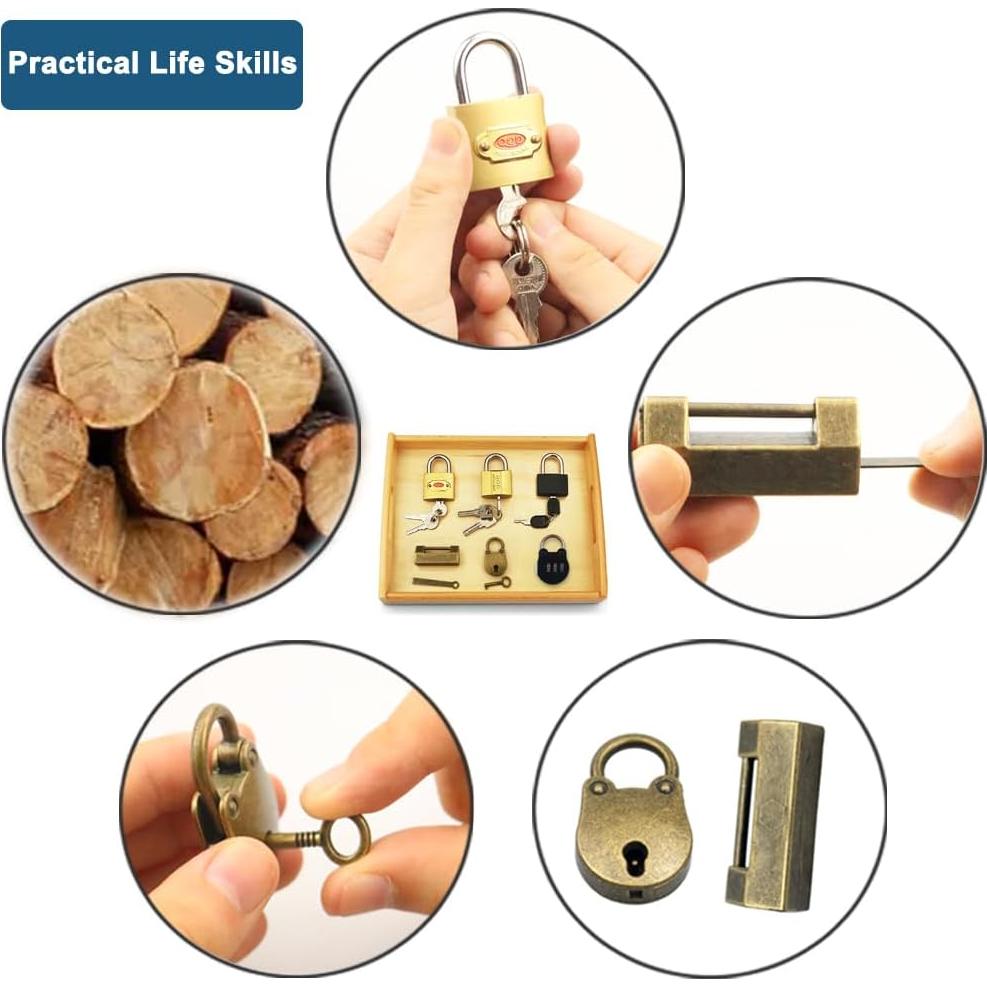 Juego de Llave y Cerradura Montessori Inslat - 6 Piezas para Niños