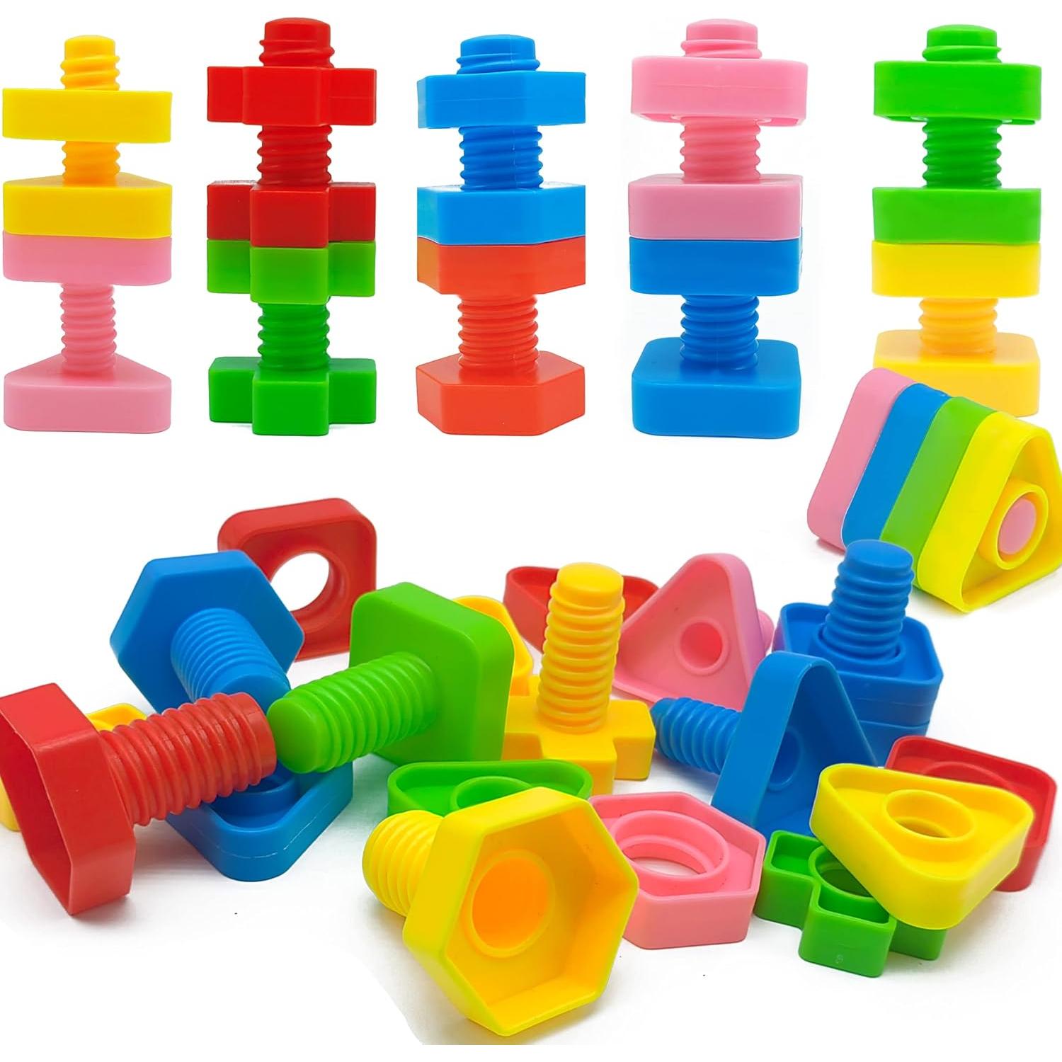 Tuercas y Tornillos RAINBOW TOYFROG - 40 Piezas para Niños 1-3 Años