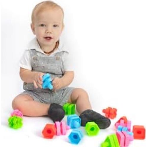 Tuercas y Tornillos RAINBOW TOYFROG - 40 Piezas para Niños 1-3 Años