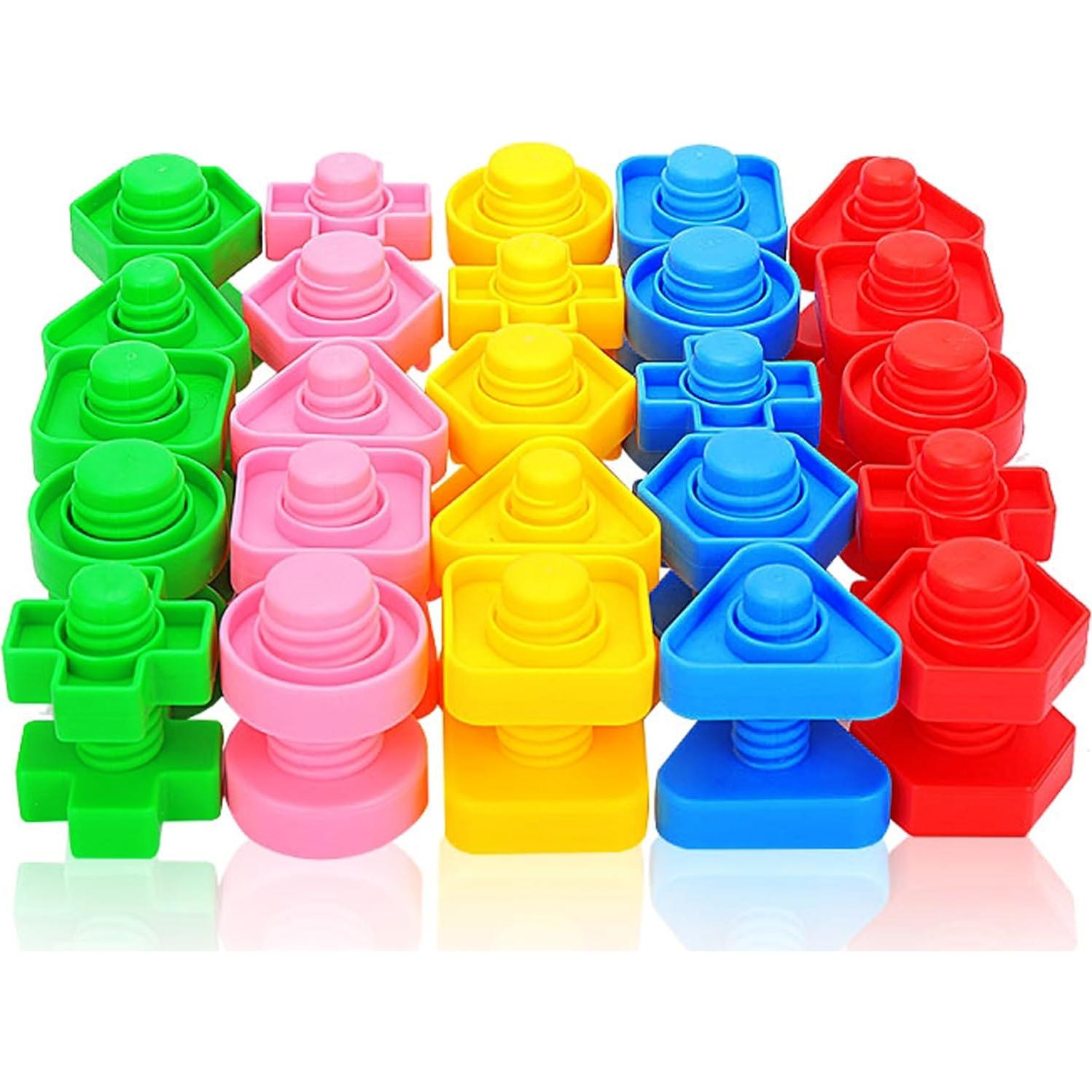 Tuercas y Tornillos RAINBOW TOYFROG - 40 Piezas para Niños 1-3 Años