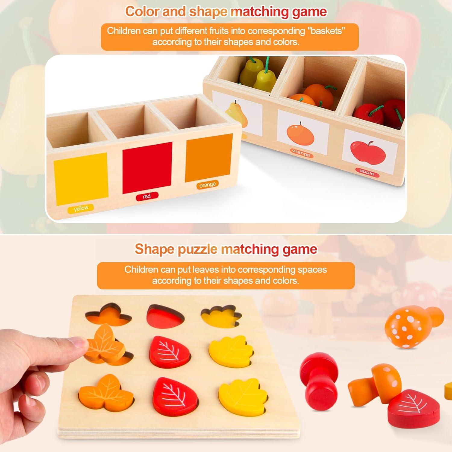 Juego de Tablero Montessori de Recolección de Manzanas