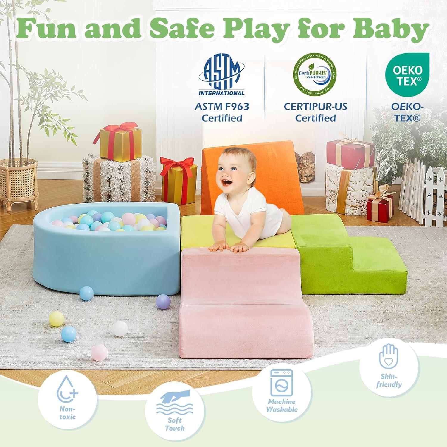 QUCHI Juguetes de Escalada de Espuma 5 Piezas para Niños