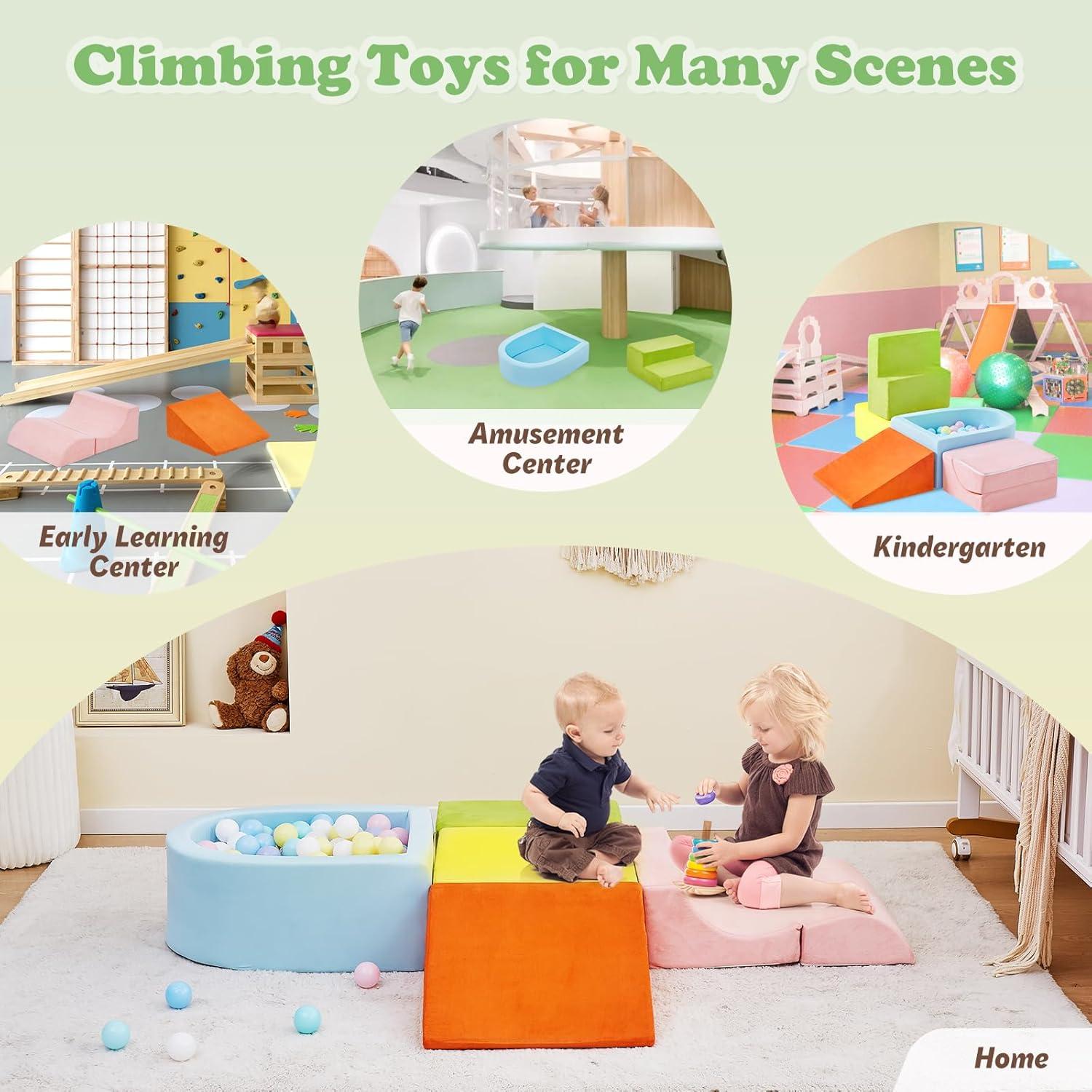 QUCHI Juguetes de Escalada de Espuma 5 Piezas para Niños