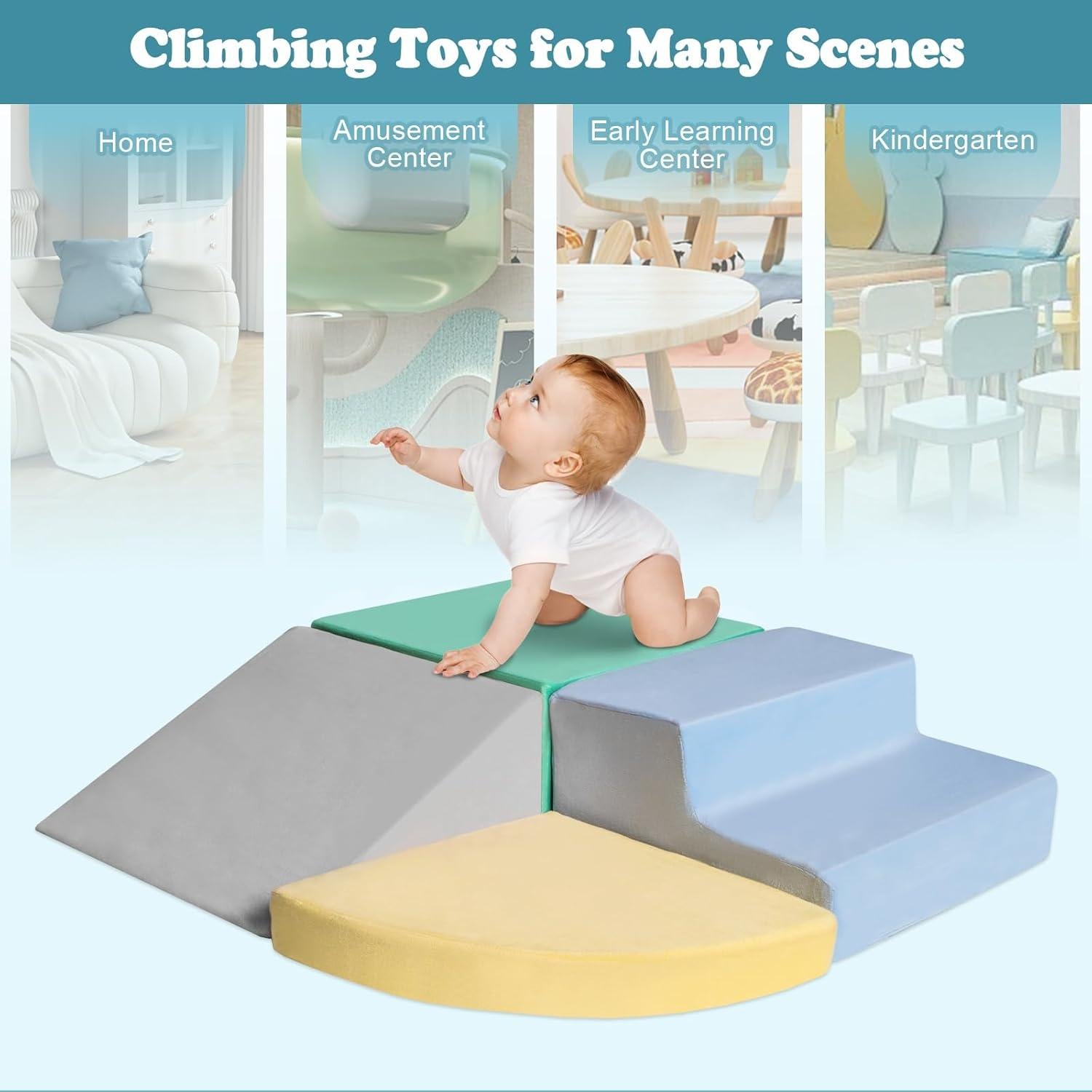 Bloques de Escalada de Espuma HHH HIKECUCAN - 4 Piezas para Niños 1-4 Años