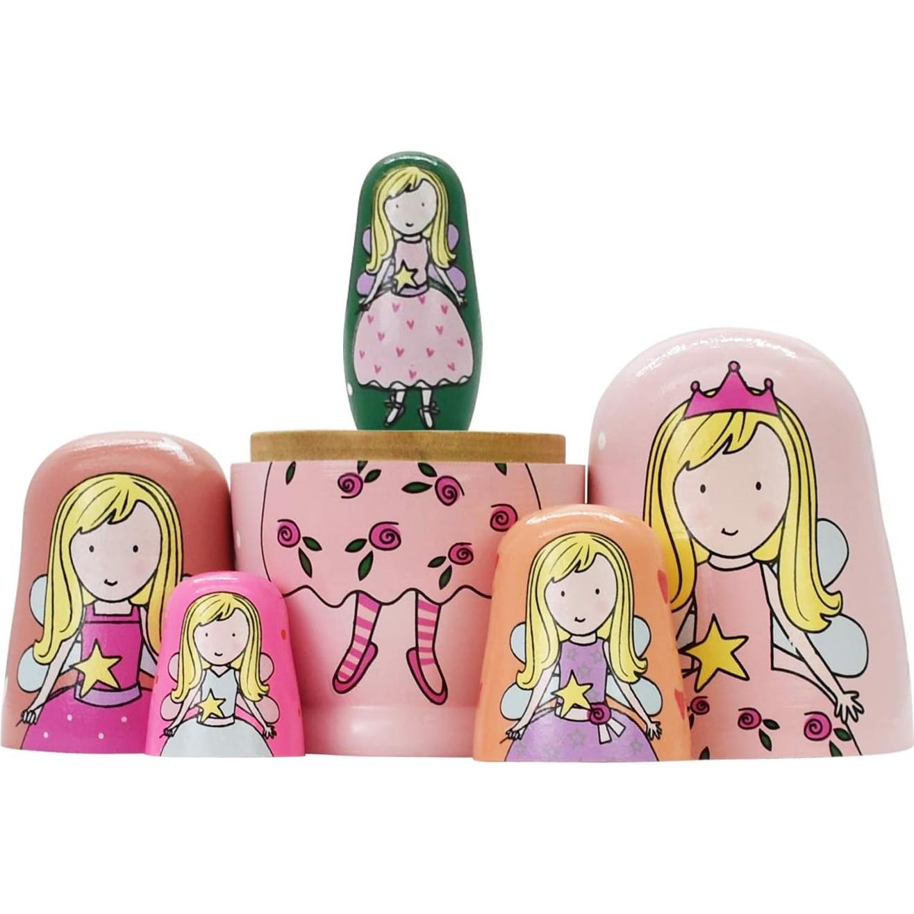 Muñecas Matryoshka Rusas HYCLES 5 Piezas Hechas a Mano 25 cm