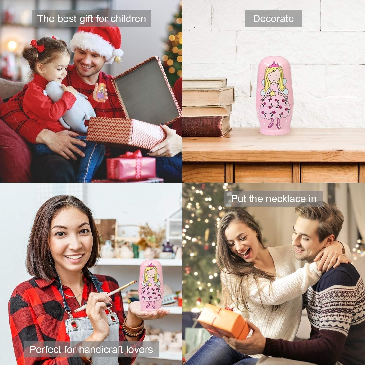 Muñecas Matryoshka Rusas HYCLES 5 Piezas Hechas a Mano 25 cm