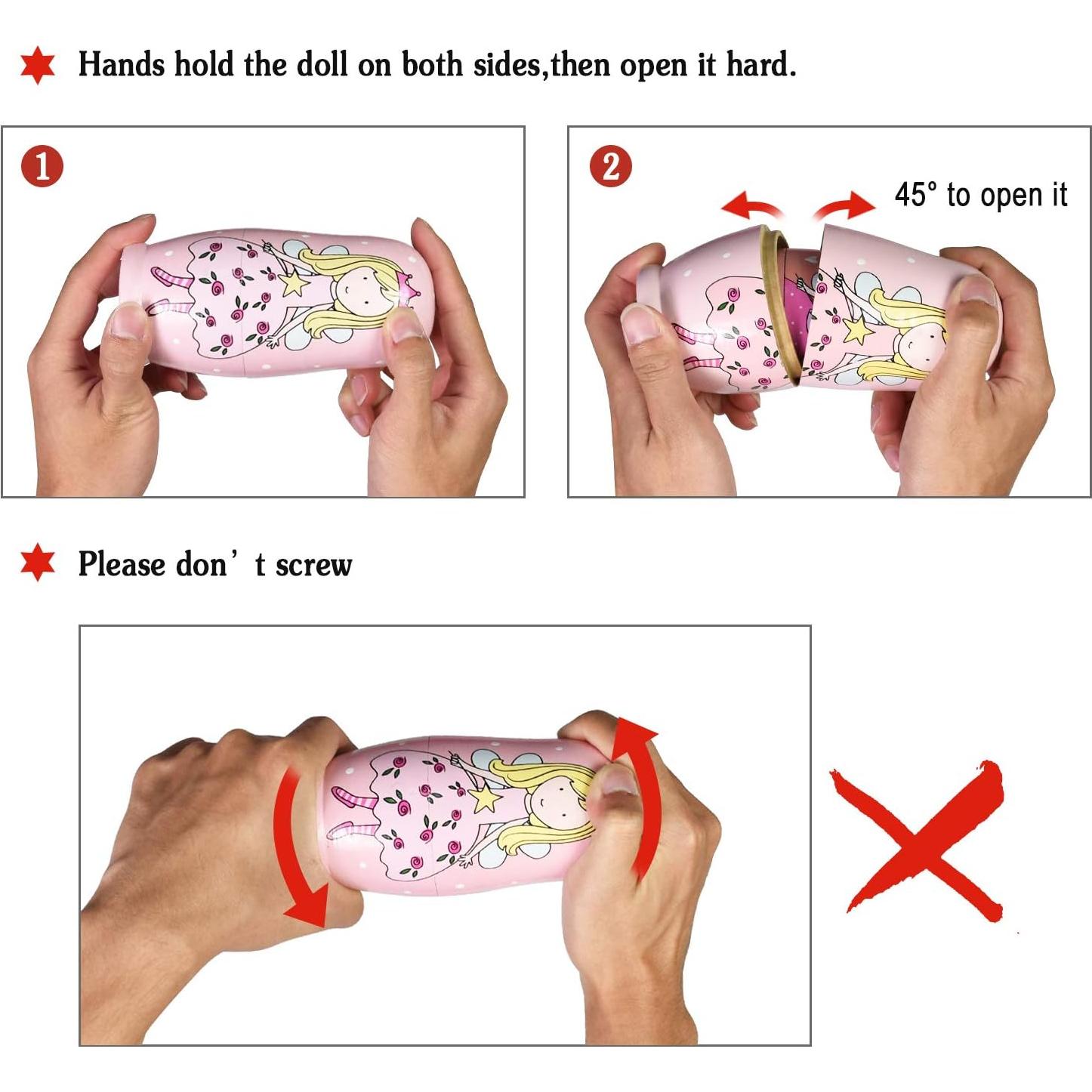 Muñecas Matryoshka Rusas HYCLES 5 Piezas Hechas a Mano 25 cm