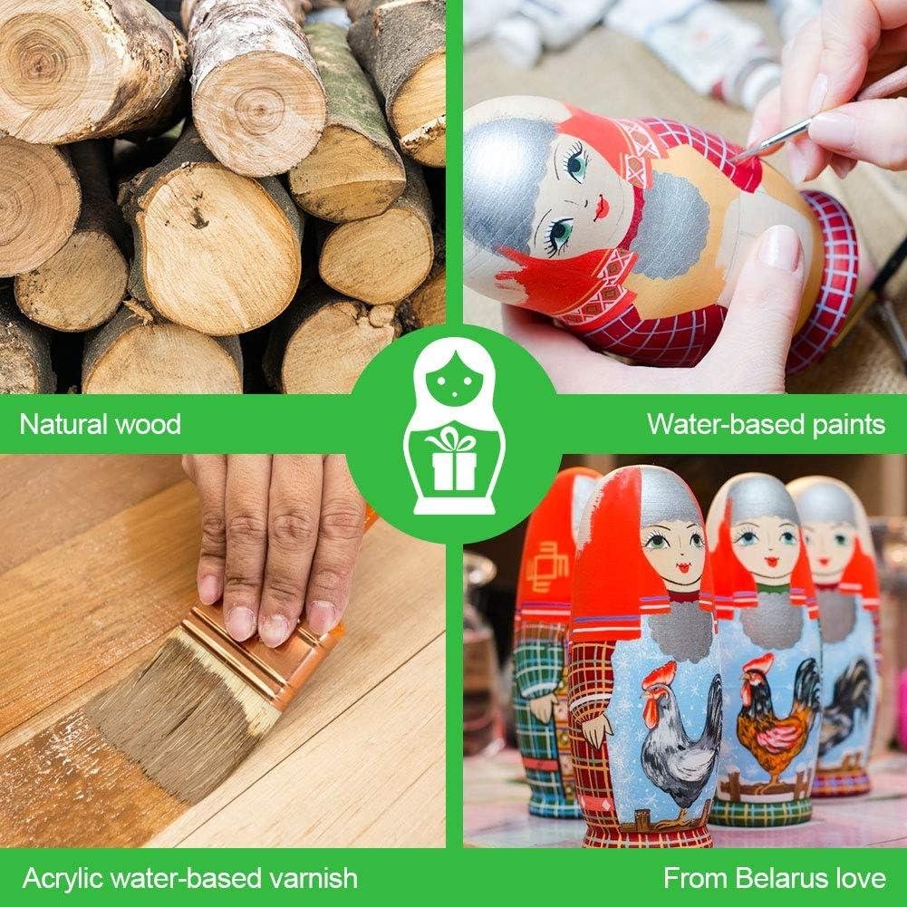 Muñecas Matryoshka Sin Pintar Koogel - 6 Piezas de Madera DIY