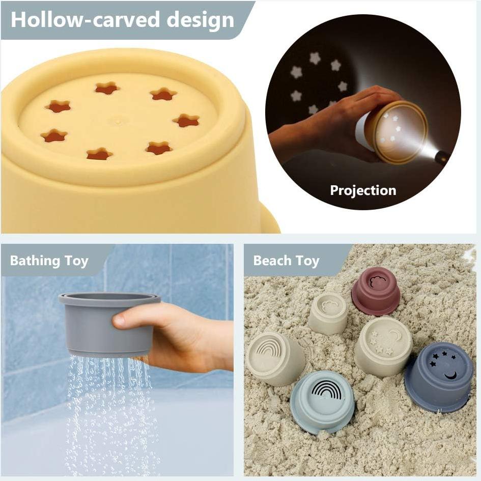 Juguete de Tazas Apilables Mini Tudou 8 Piezas para Bebés