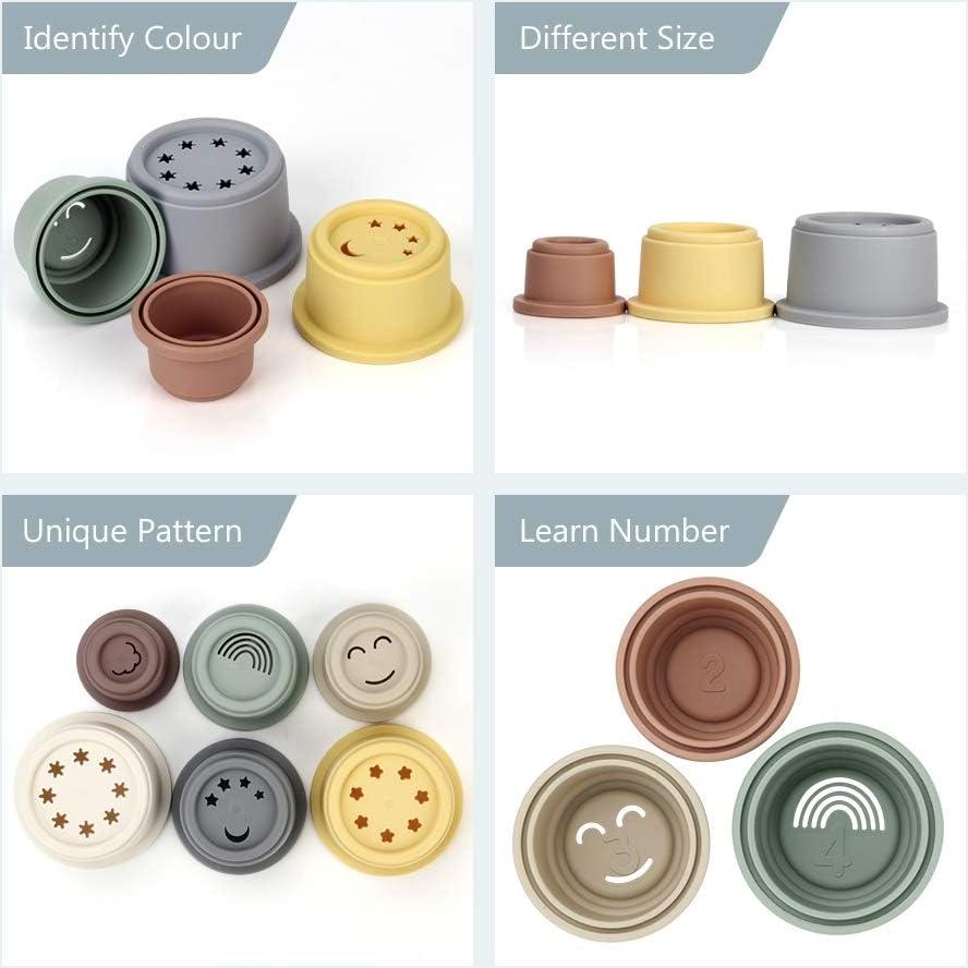 Juguete de Tazas Apilables Mini Tudou 8 Piezas para Bebés