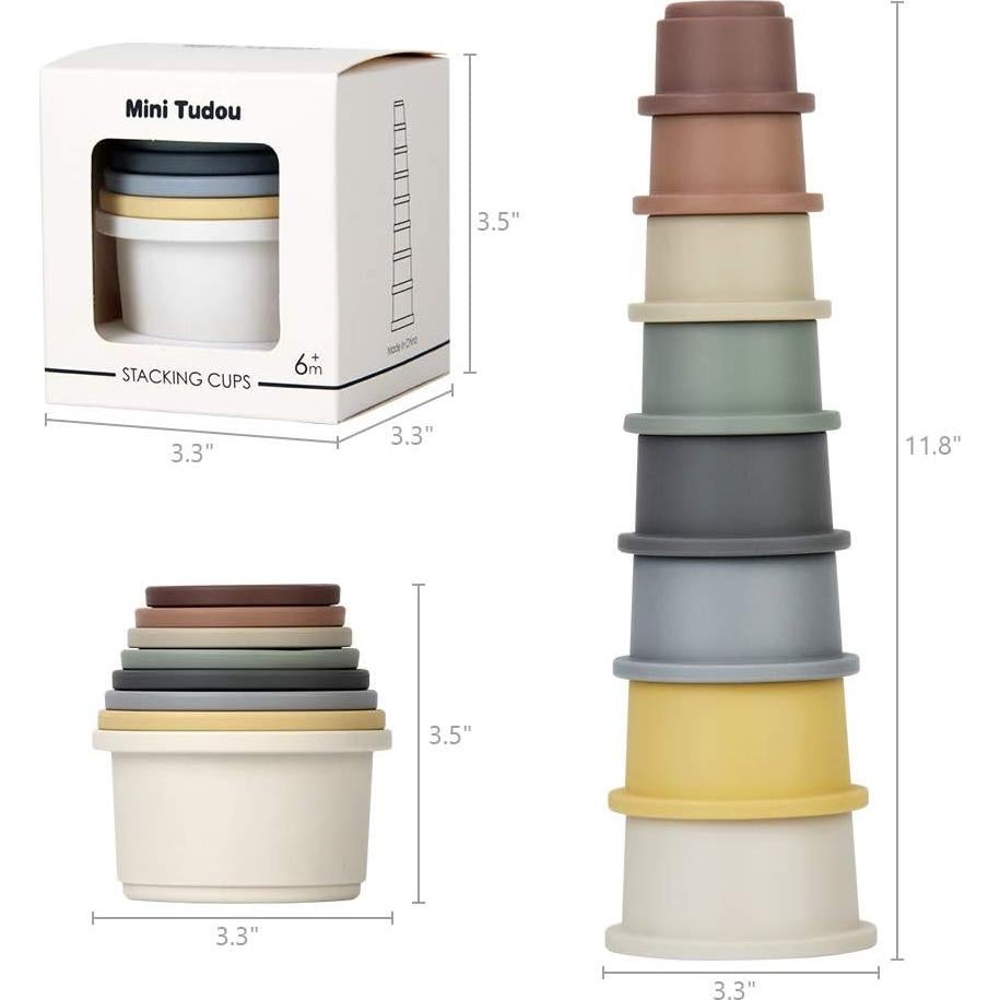 Juguete de Tazas Apilables Mini Tudou 8 Piezas para Bebés