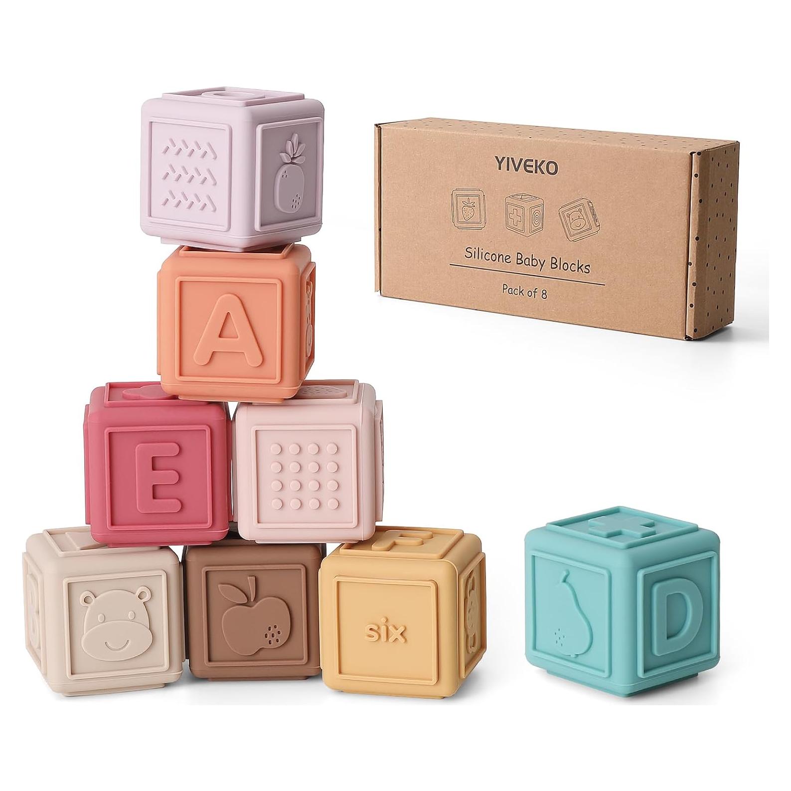 Bloques Apilables de Silicona YIVEKO 8 PCS Vintage para Bebés