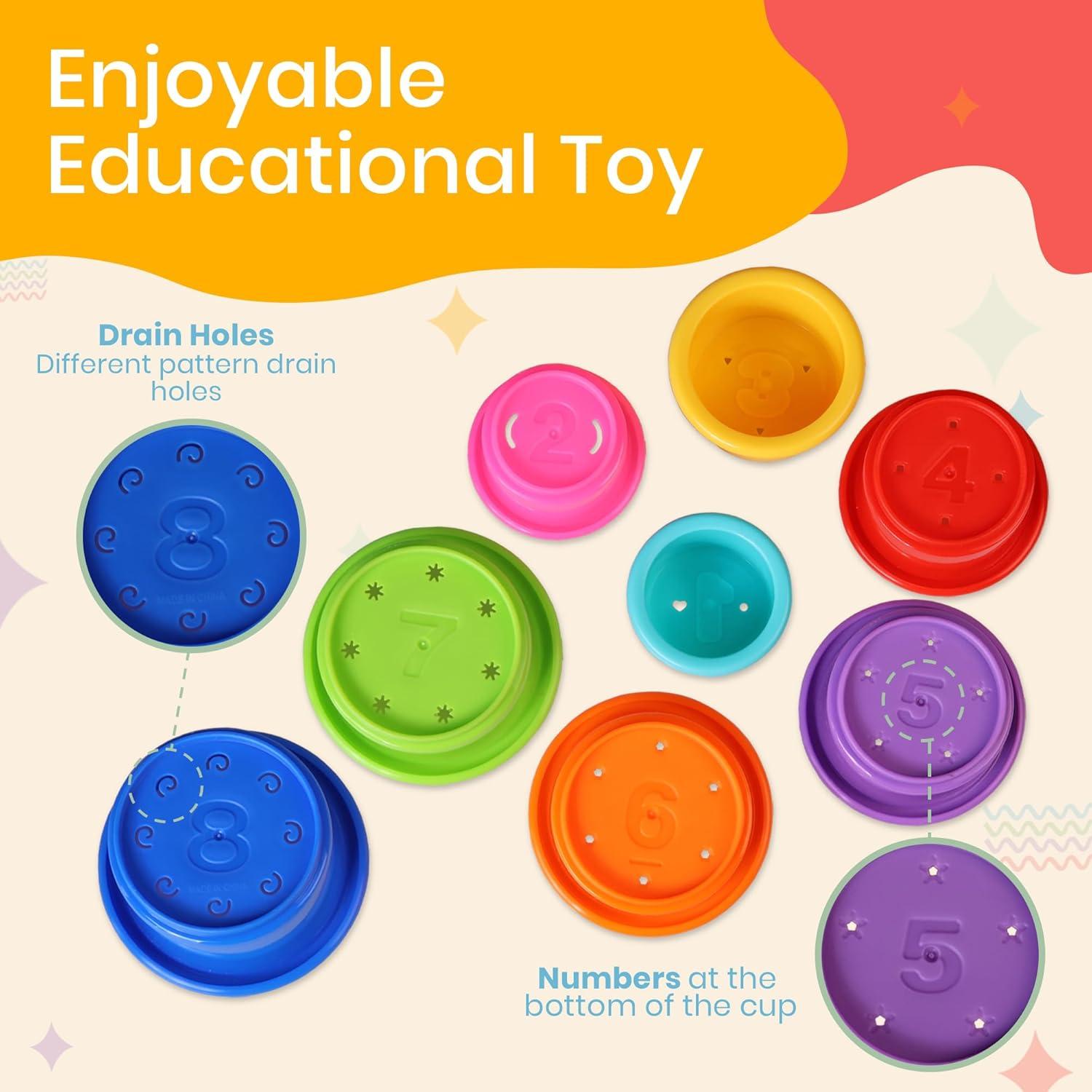 Juego de Tazas Apilables Tiny Tinker 8 Piezas Arcoíris