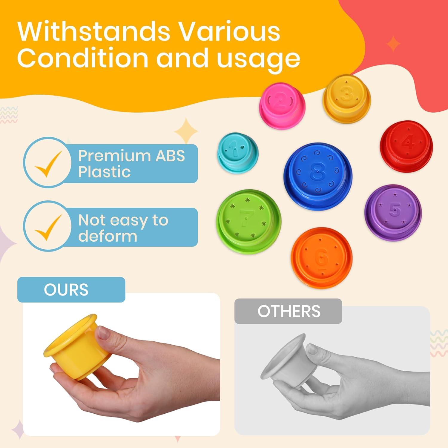 Juego de Tazas Apilables Tiny Tinker 8 Piezas Arcoíris