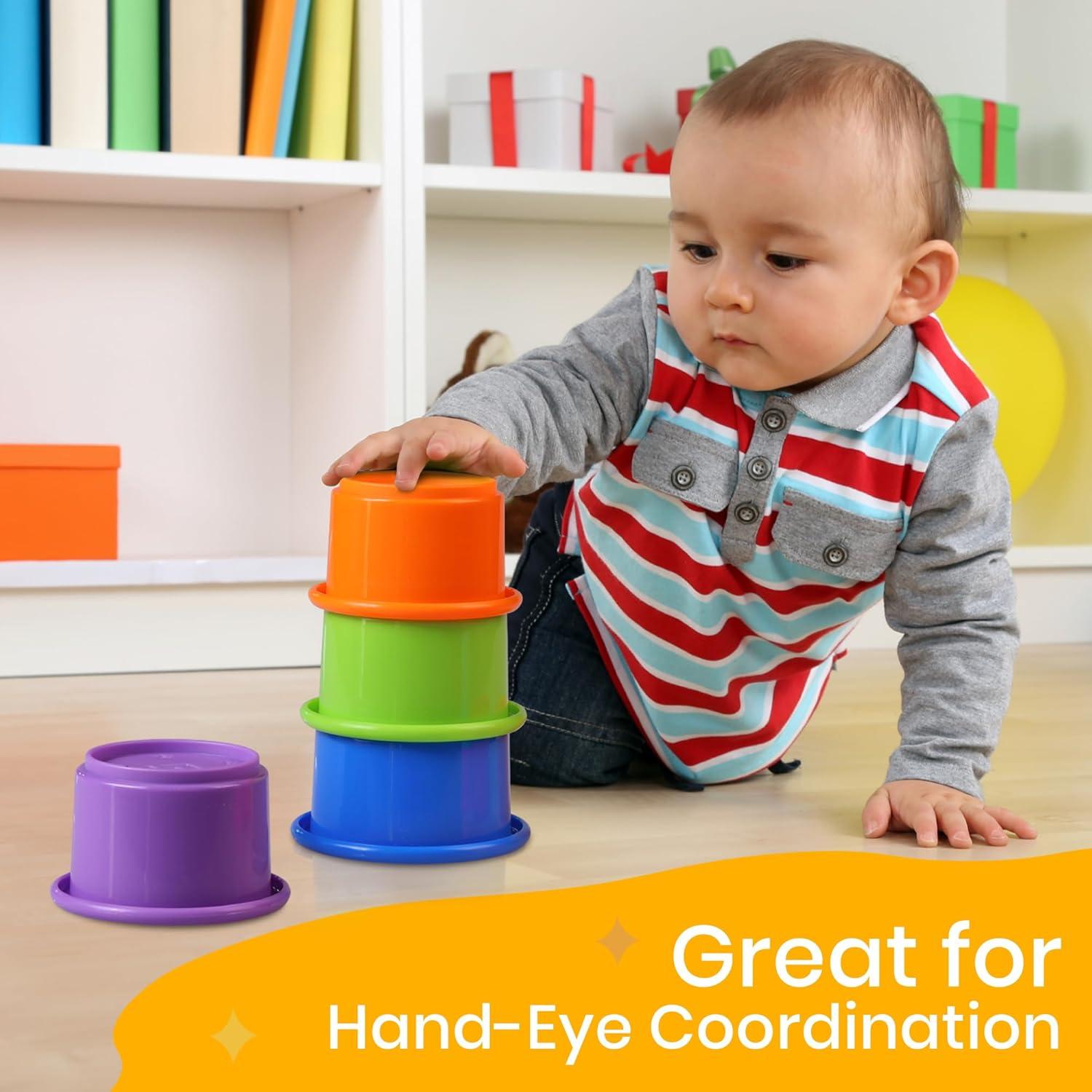 Juego de Tazas Apilables Tiny Tinker 8 Piezas Arcoíris