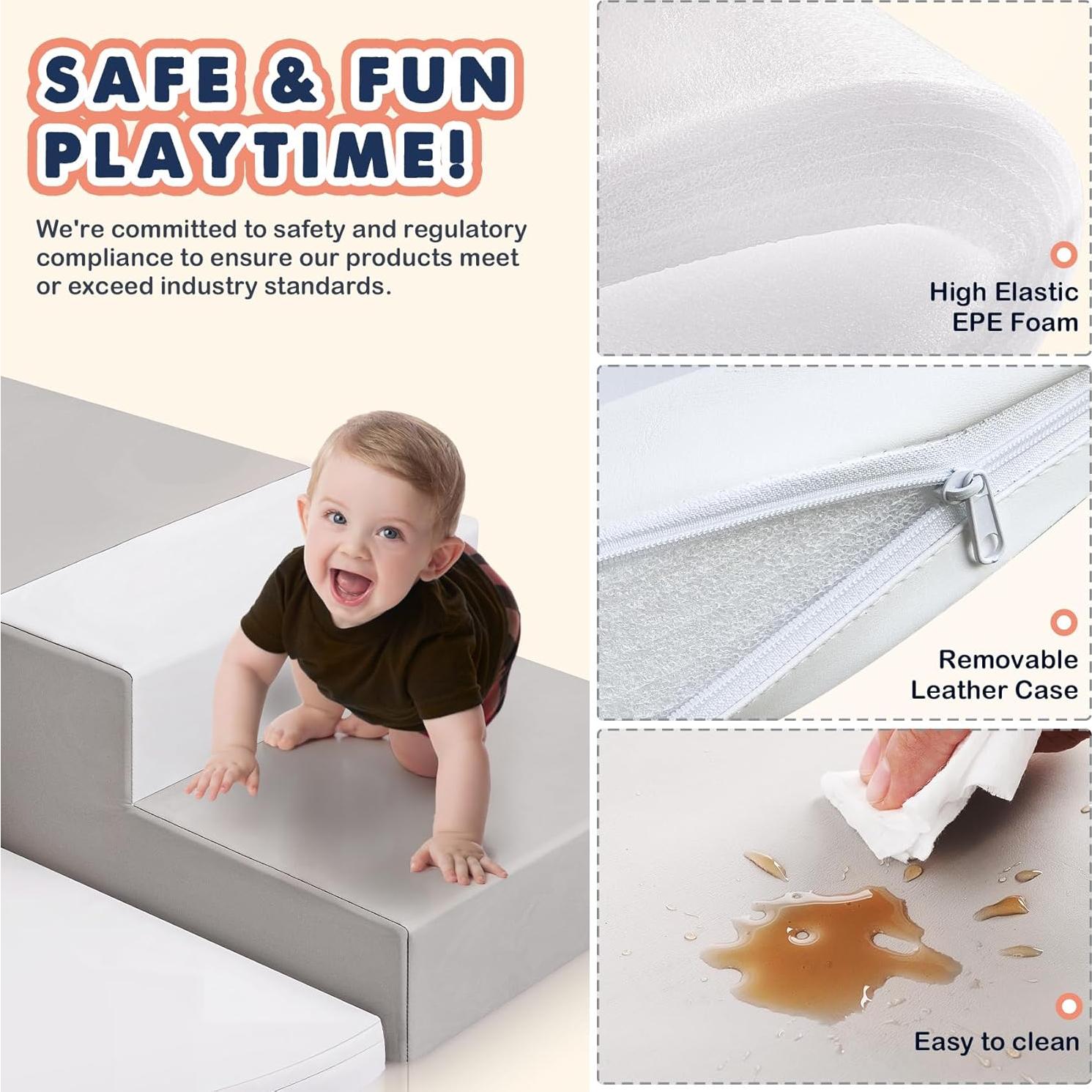 Juego de Escalada Suave Little Dove 4 Piezas Gris y Blanco