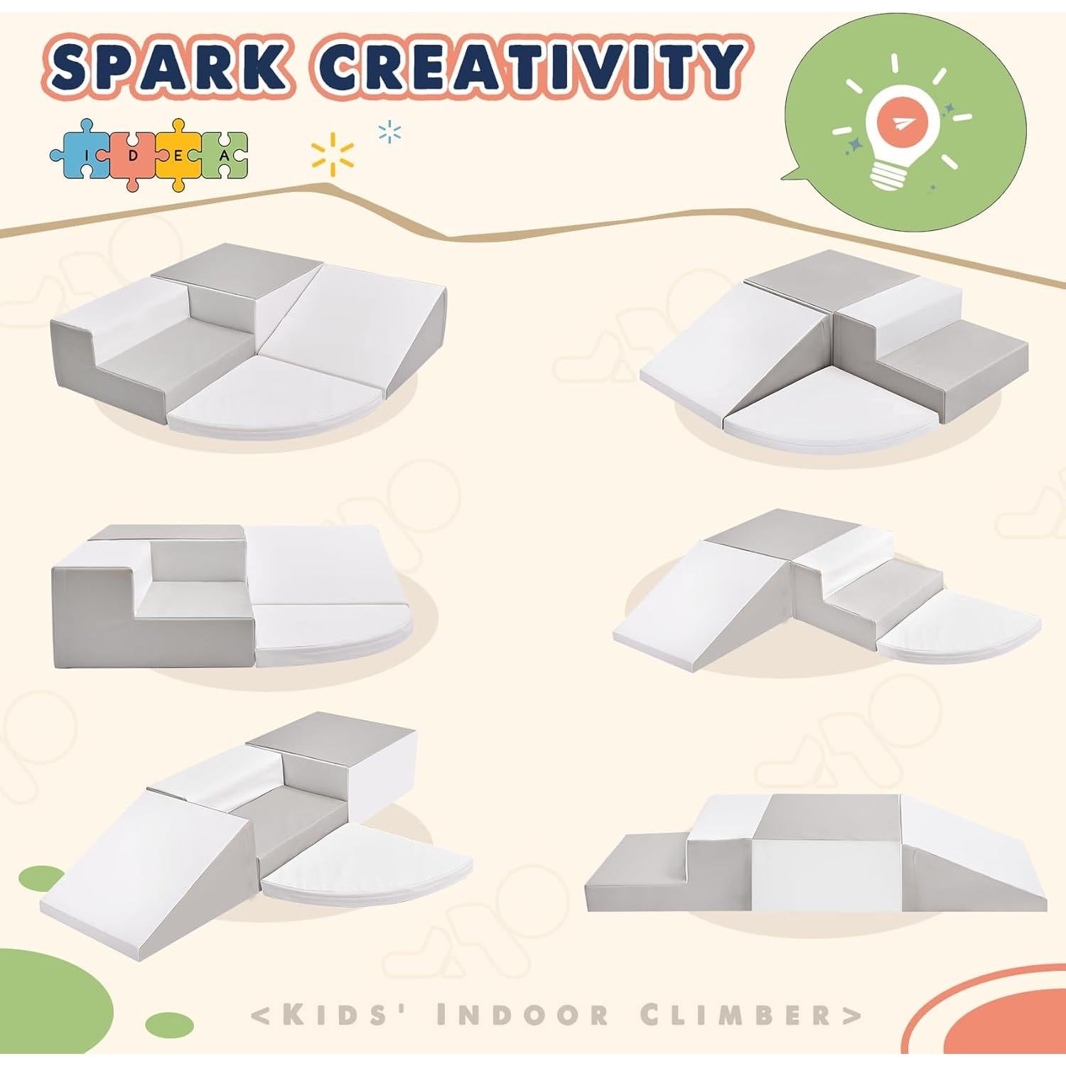 Juego de Escalada Suave Little Dove 4 Piezas Gris y Blanco