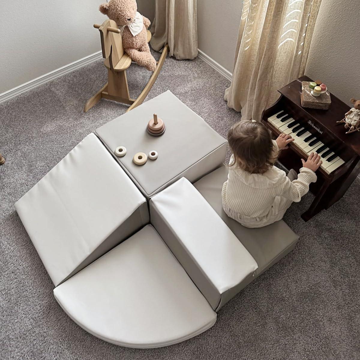 Juego de Escalada Suave Little Dove 4 Piezas Gris y Blanco