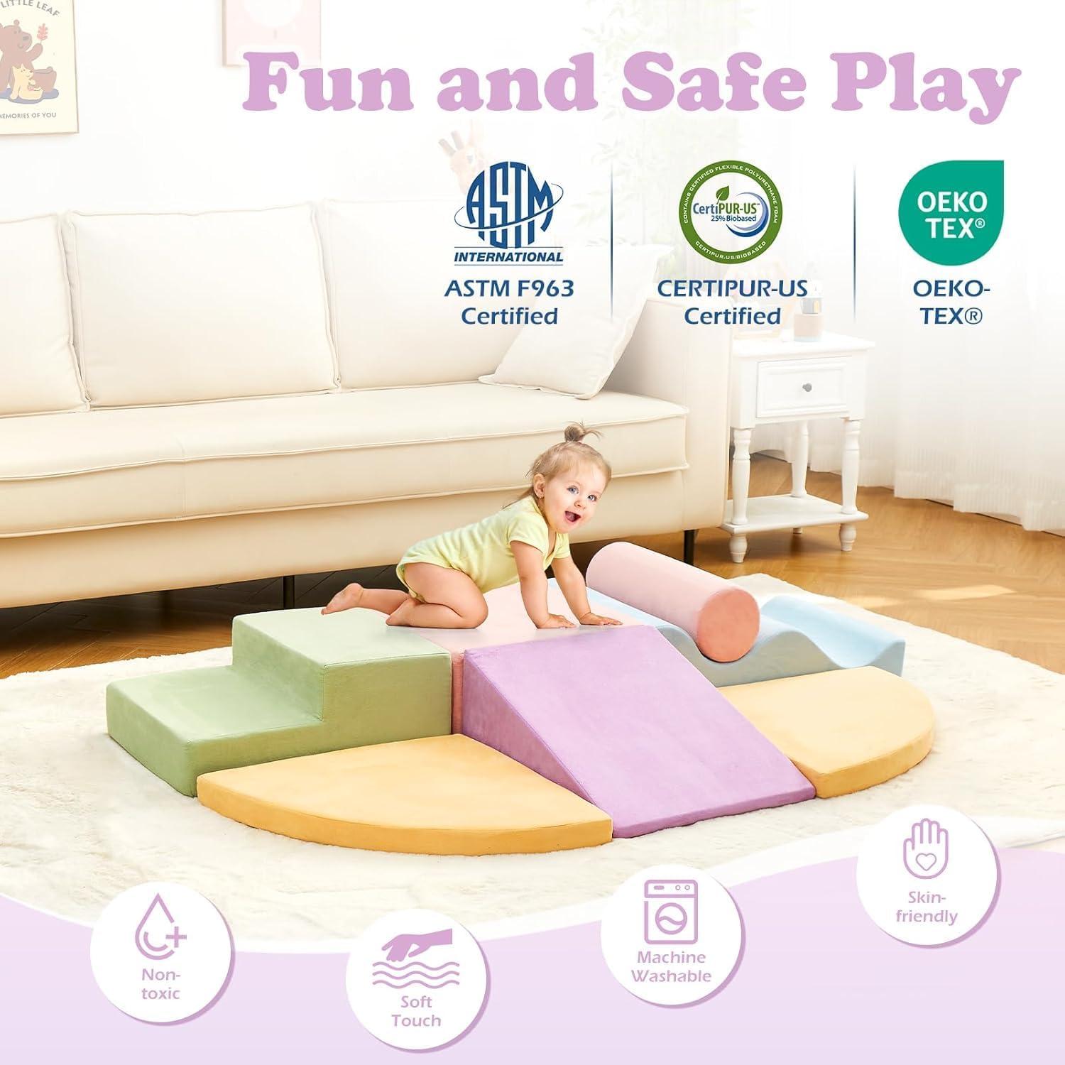 Juguetes de Escalada QUCHI 7 Piezas Bloques de Espuma 30x19cm