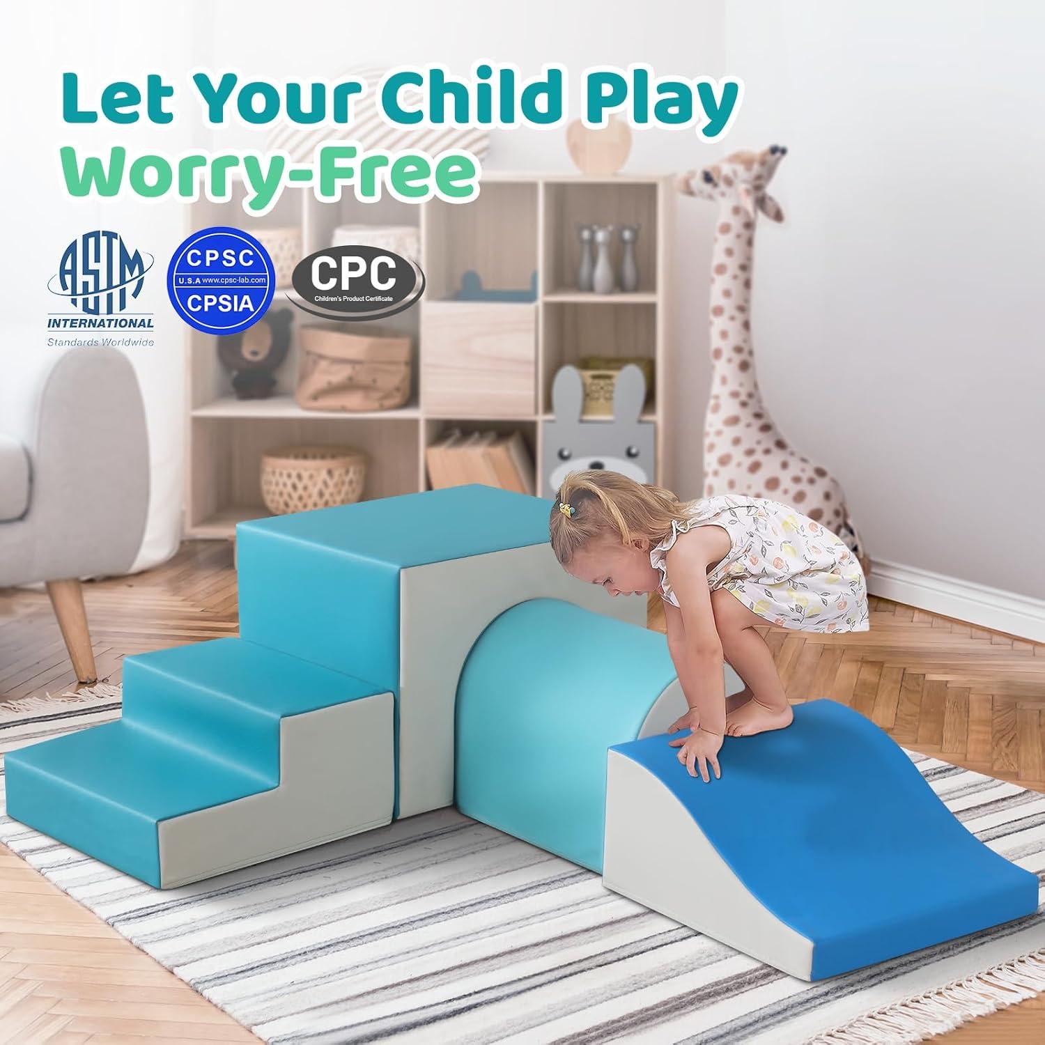 Bloques de Escalada de Espuma Sumbababy 4 Piezas con Túnel