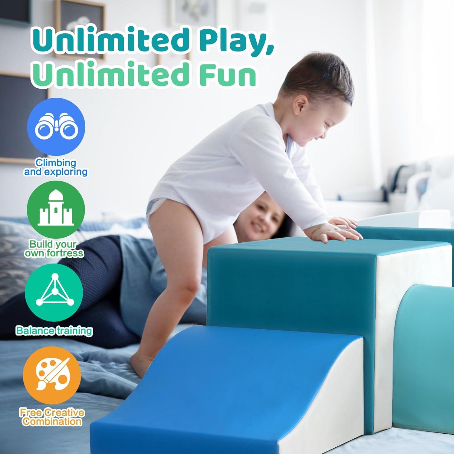 Bloques de Escalada de Espuma Sumbababy 4 Piezas con Túnel