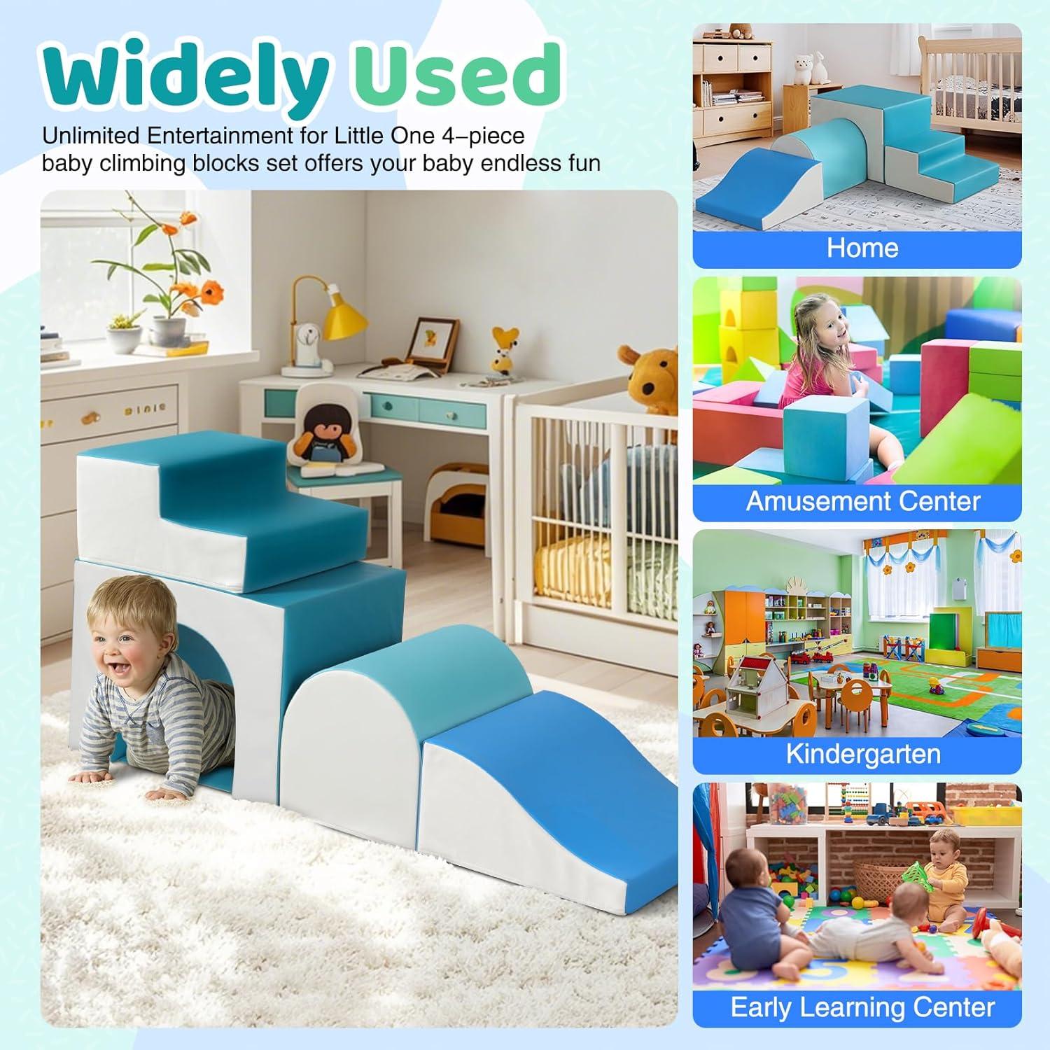 Bloques de Escalada de Espuma Sumbababy 4 Piezas con Túnel