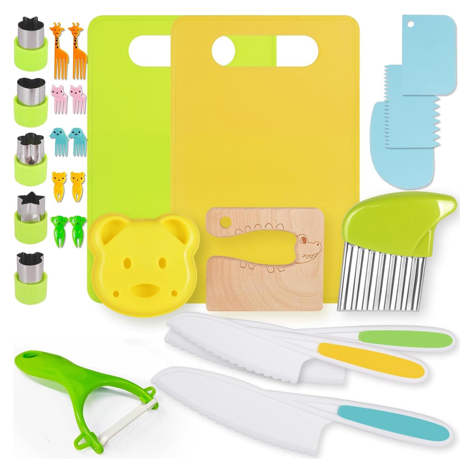 Juego de Cocina para Niños Genround 28 Piezas - Cuchillos Seguros