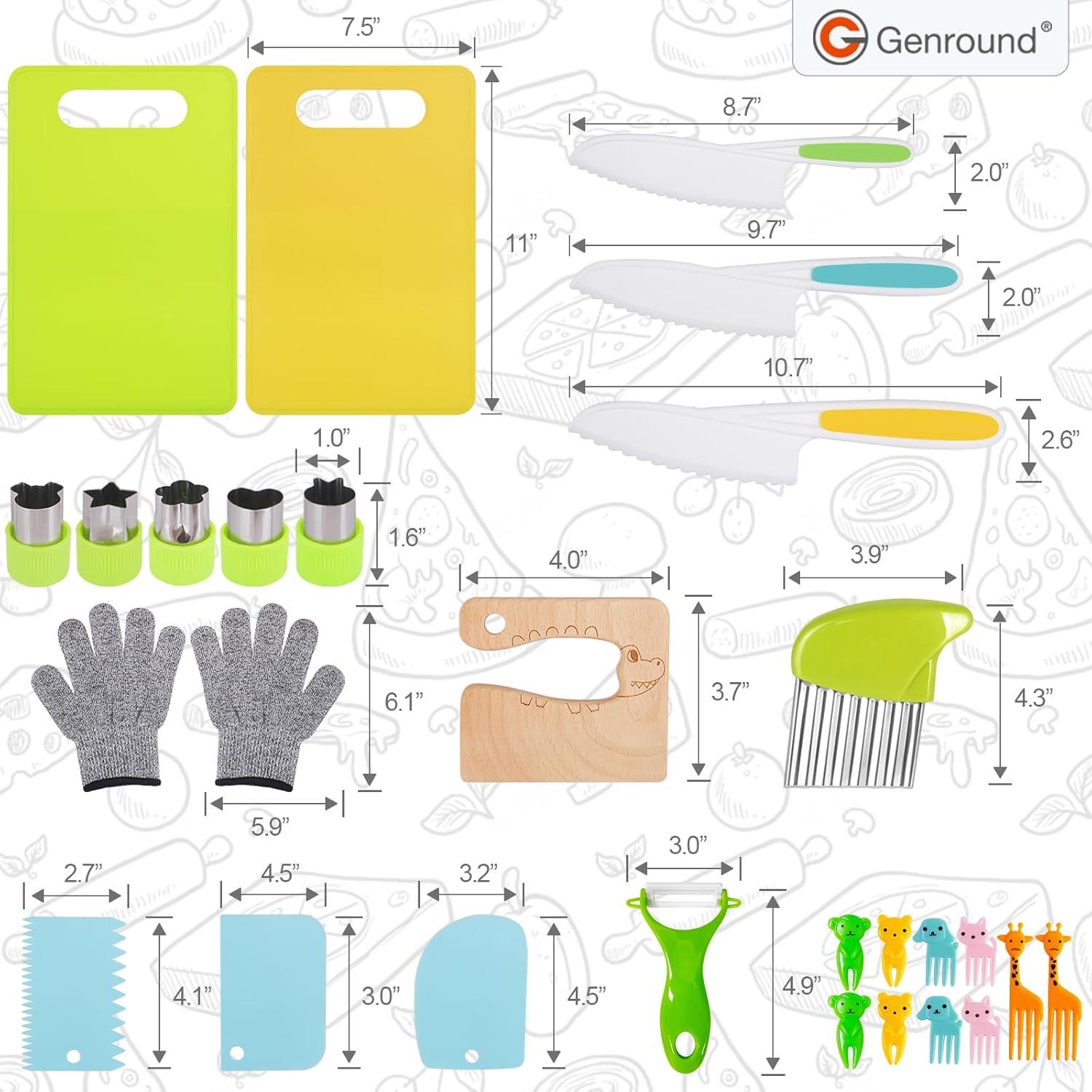 Juego de Cocina para Niños Genround 28 Piezas - Cuchillos Seguros