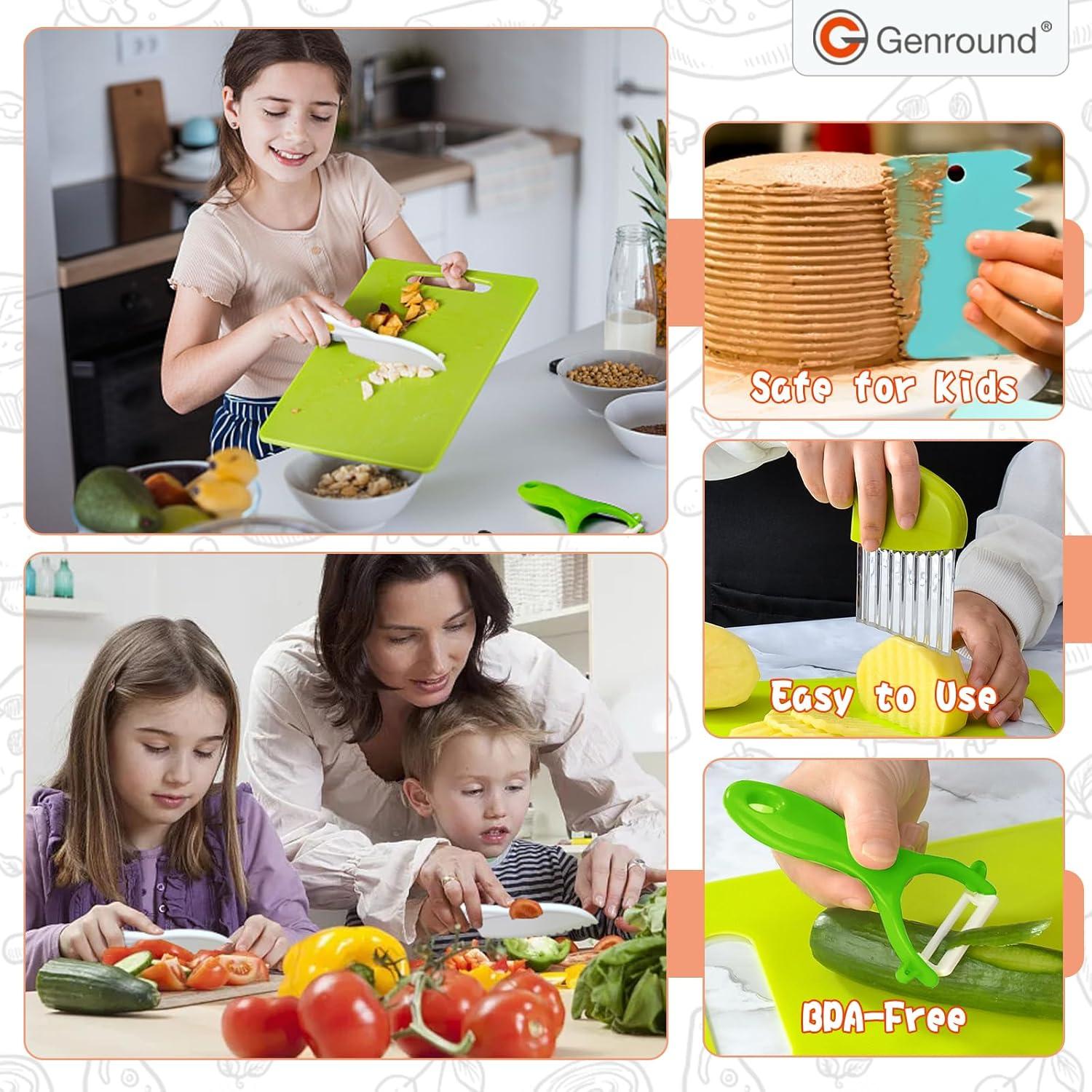 Juego de Cocina para Niños Genround 28 Piezas - Cuchillos Seguros