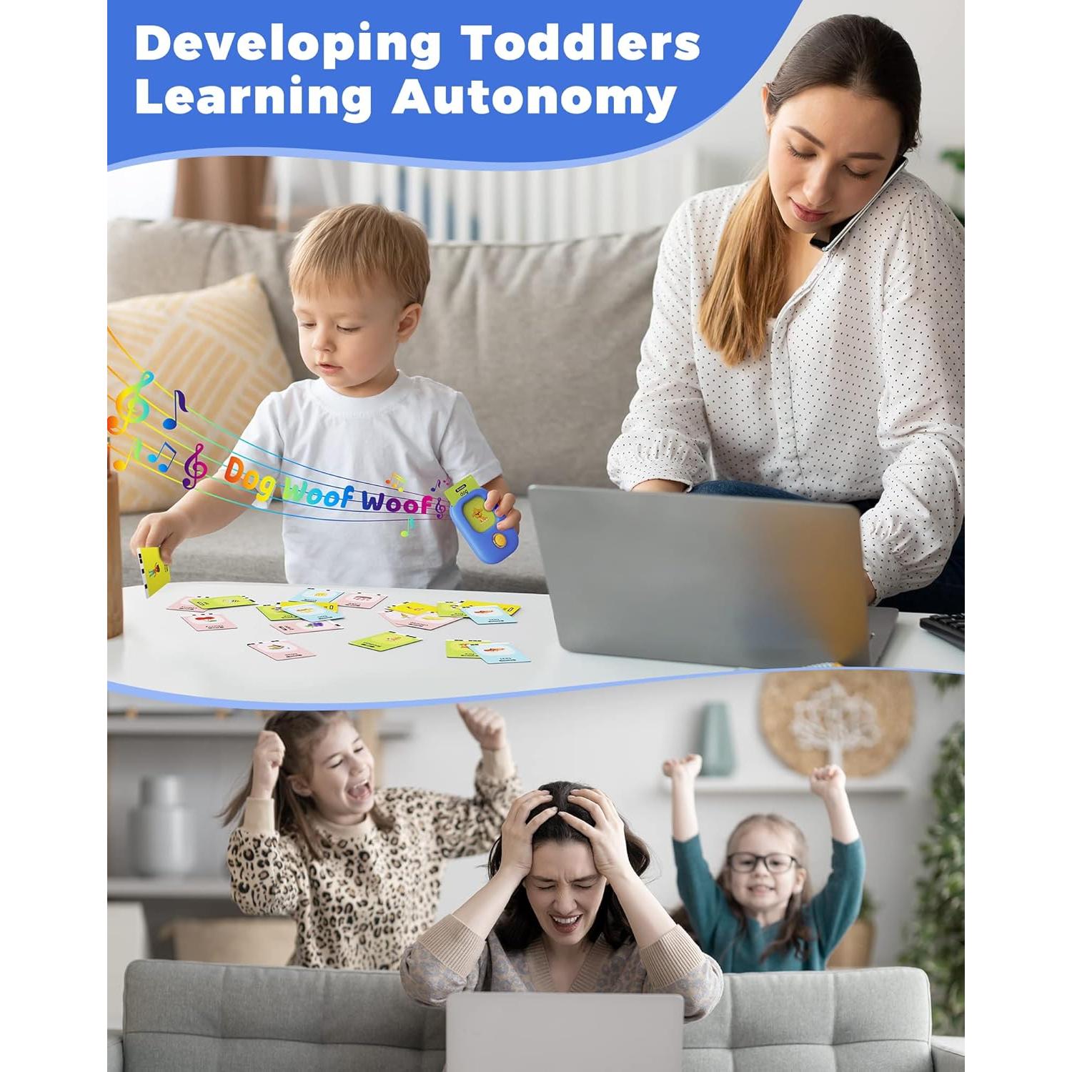 KOKODI Tarjetas Flash Hablantes para Niños 448 Palabras Azul