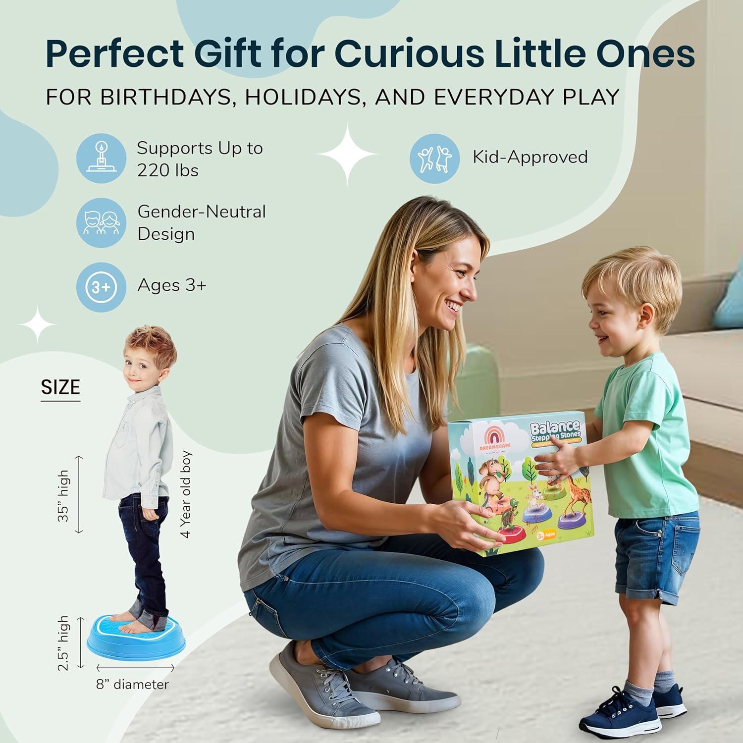 Piedras de Equilibrio Musicales Dreamscape Kids - 5 Pcs, Brillan en la Oscuridad, Juguete Sensorial para Niños 3+