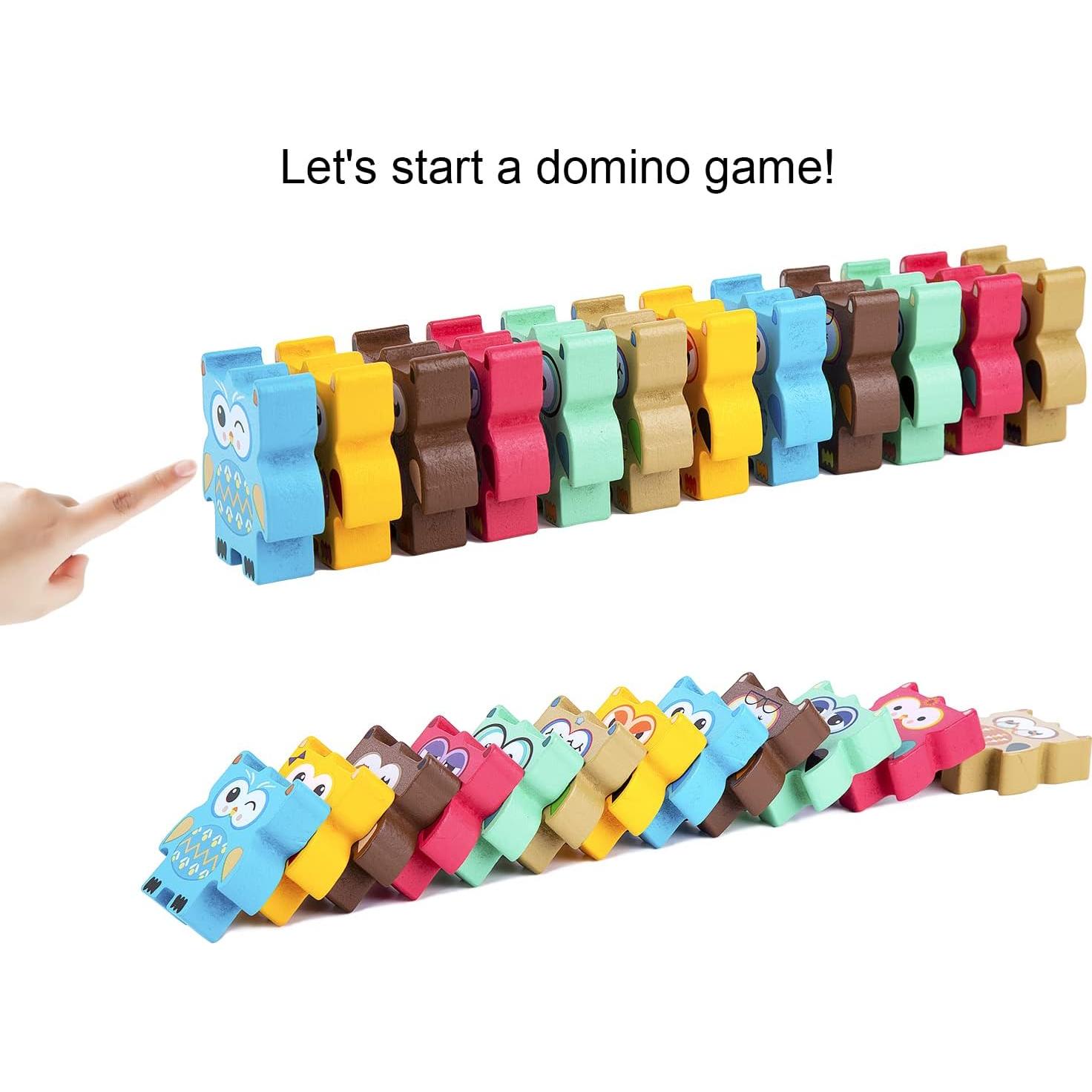 Juguetes Apilables de Madera Berry President - 12 Piezas Búhos