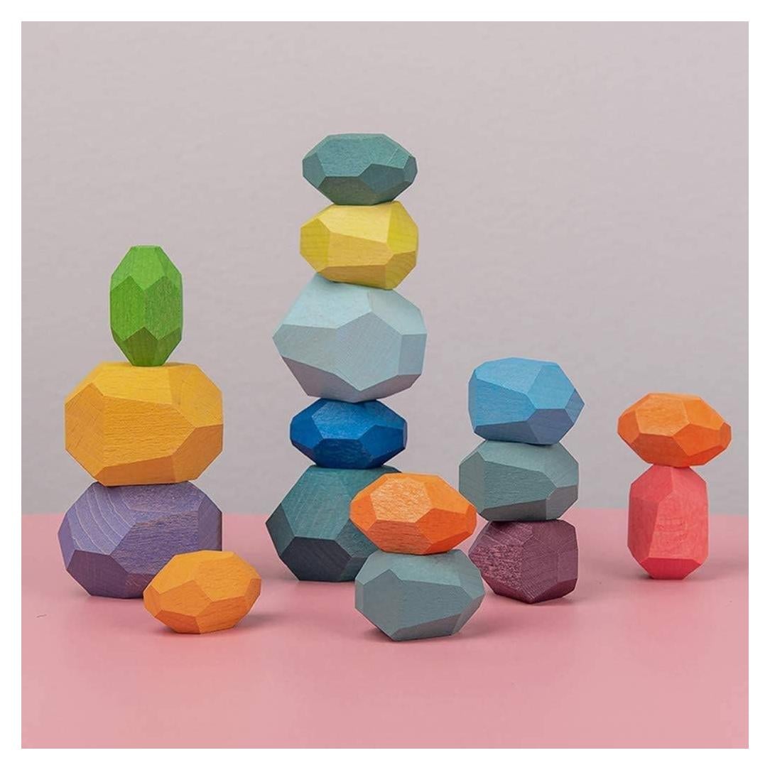 Bloques de Equilibrio de Madera RubRab 16 Piezas Juguete Educativo