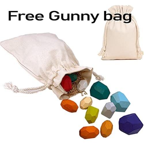 Bloques de Equilibrio de Madera RubRab 16 Piezas Juguete Educativo