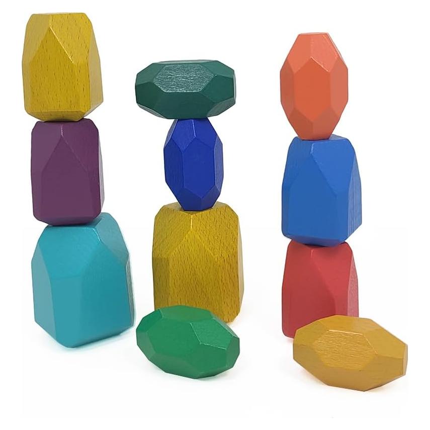 Juego de Bloques de Construcción de Madera 36 Piezas Montessori