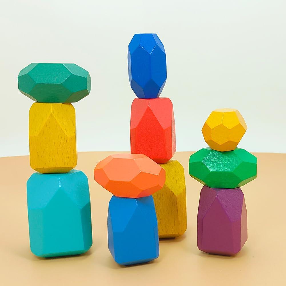 Juego de Bloques de Construcción de Madera 36 Piezas Montessori