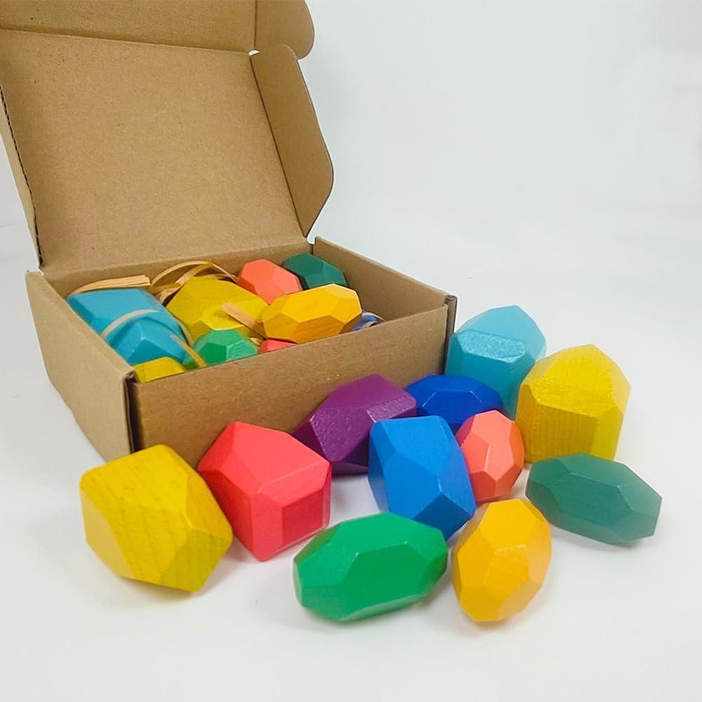 Juego de Bloques de Construcción de Madera 36 Piezas Montessori