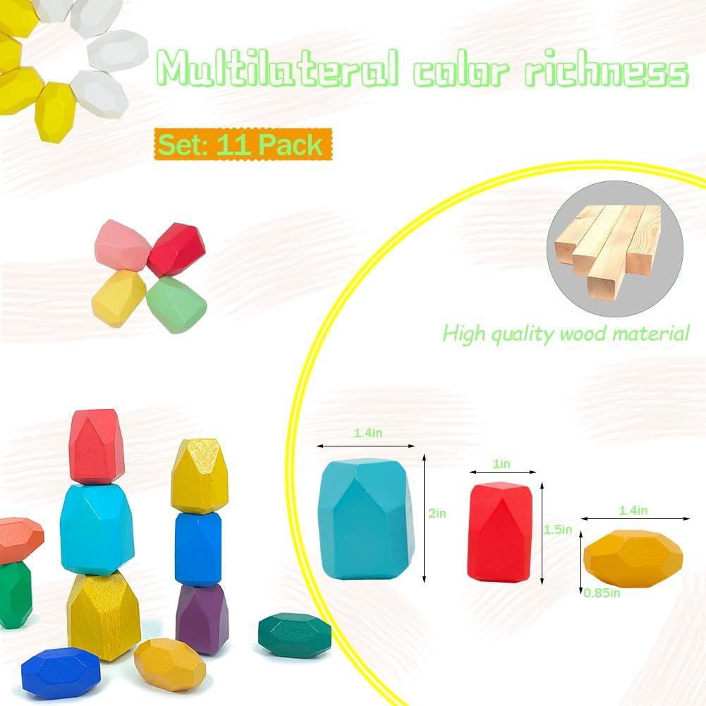 Juego de Bloques de Construcción de Madera 36 Piezas Montessori