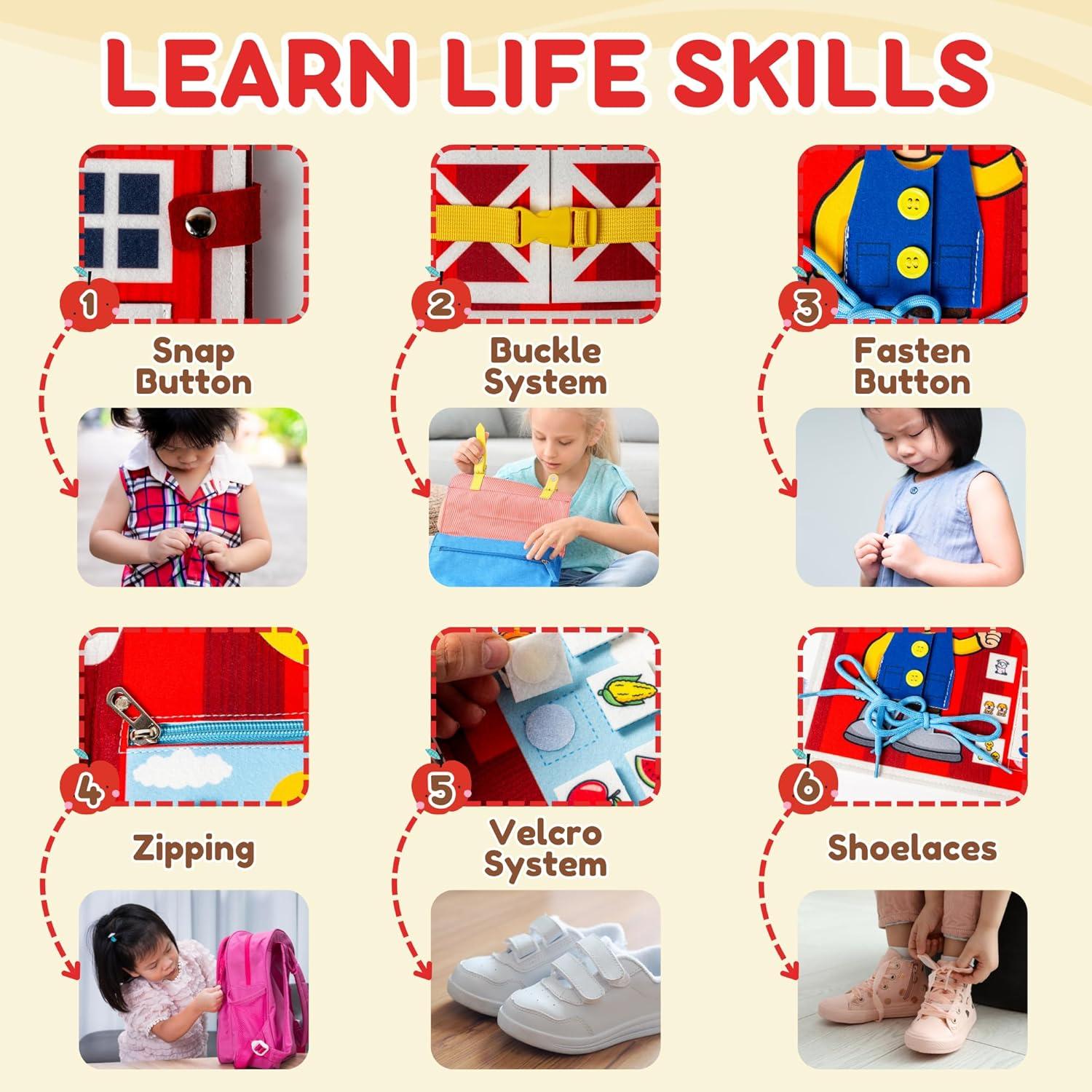 Tablero Ocupado Montessori Kiddies Spot Granja Roja 27.9x22.9 cm