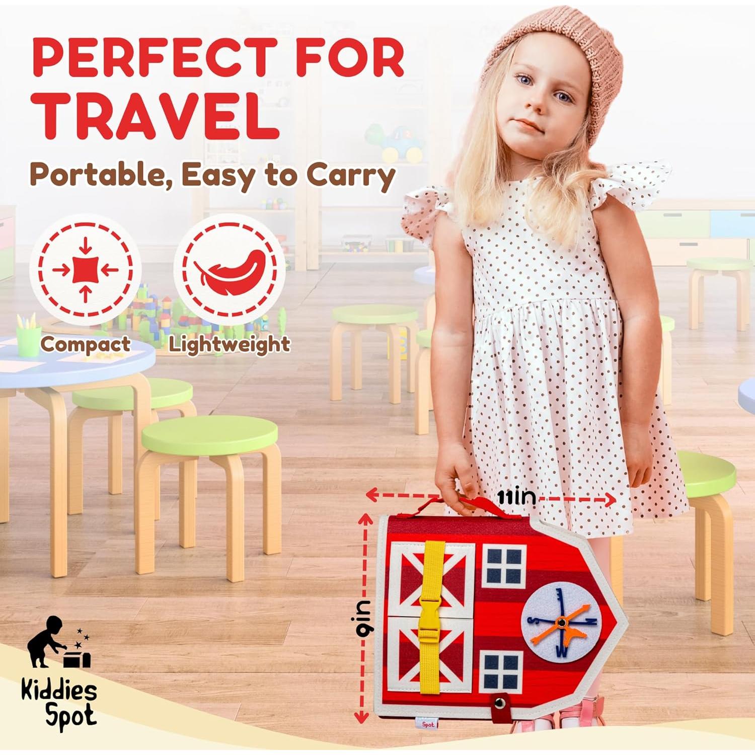 Tablero Ocupado Montessori Kiddies Spot Granja Roja 27.9x22.9 cm