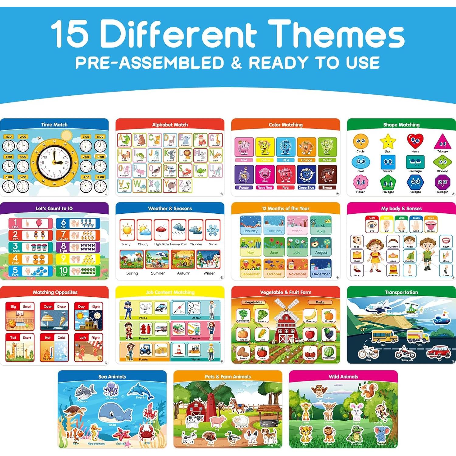 Libro Ocupado Montessori HarVow para Niños 3-6 Años con Pizarra