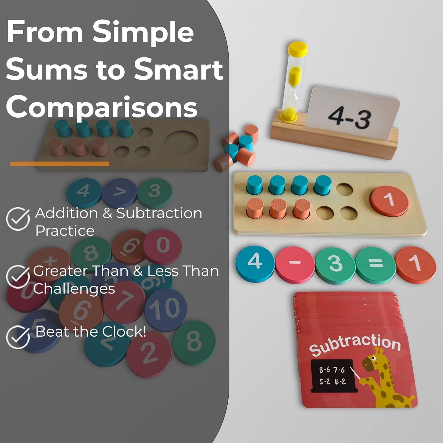 Juego de Manipulativos Matemáticos Montessori PickzM 143 Piezas