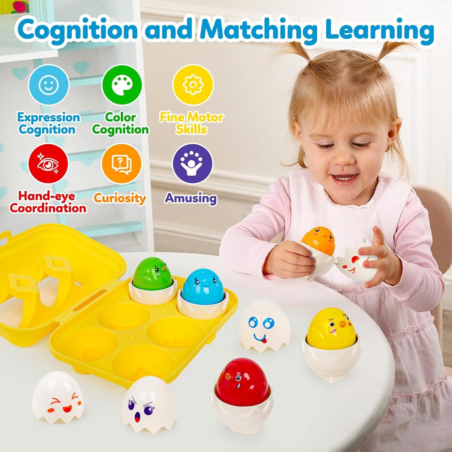 Juguetes de Huevo Geométricos Montessori FQKIOMY 6 Piezas