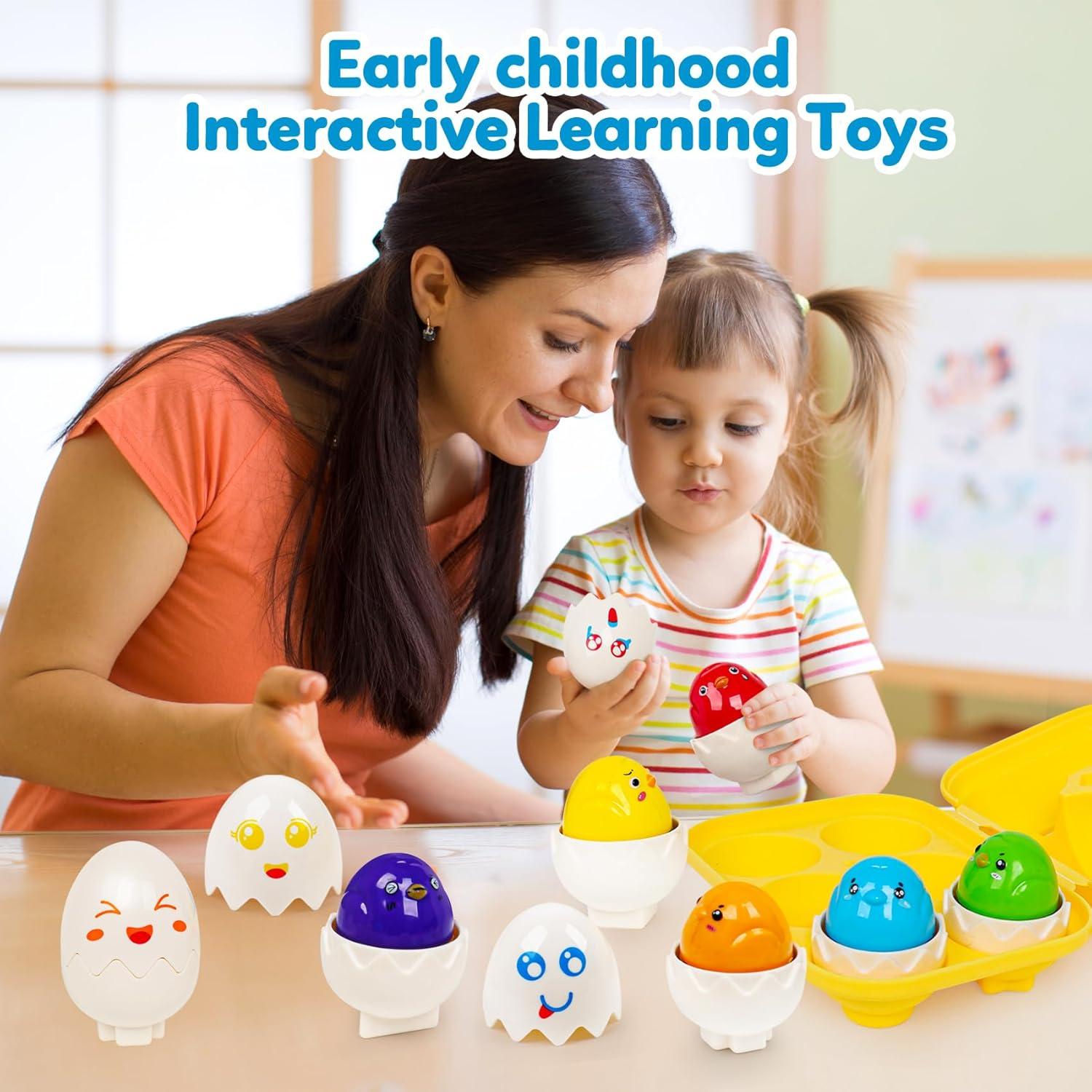 Juguetes de Huevo Geométricos Montessori FQKIOMY 6 Piezas