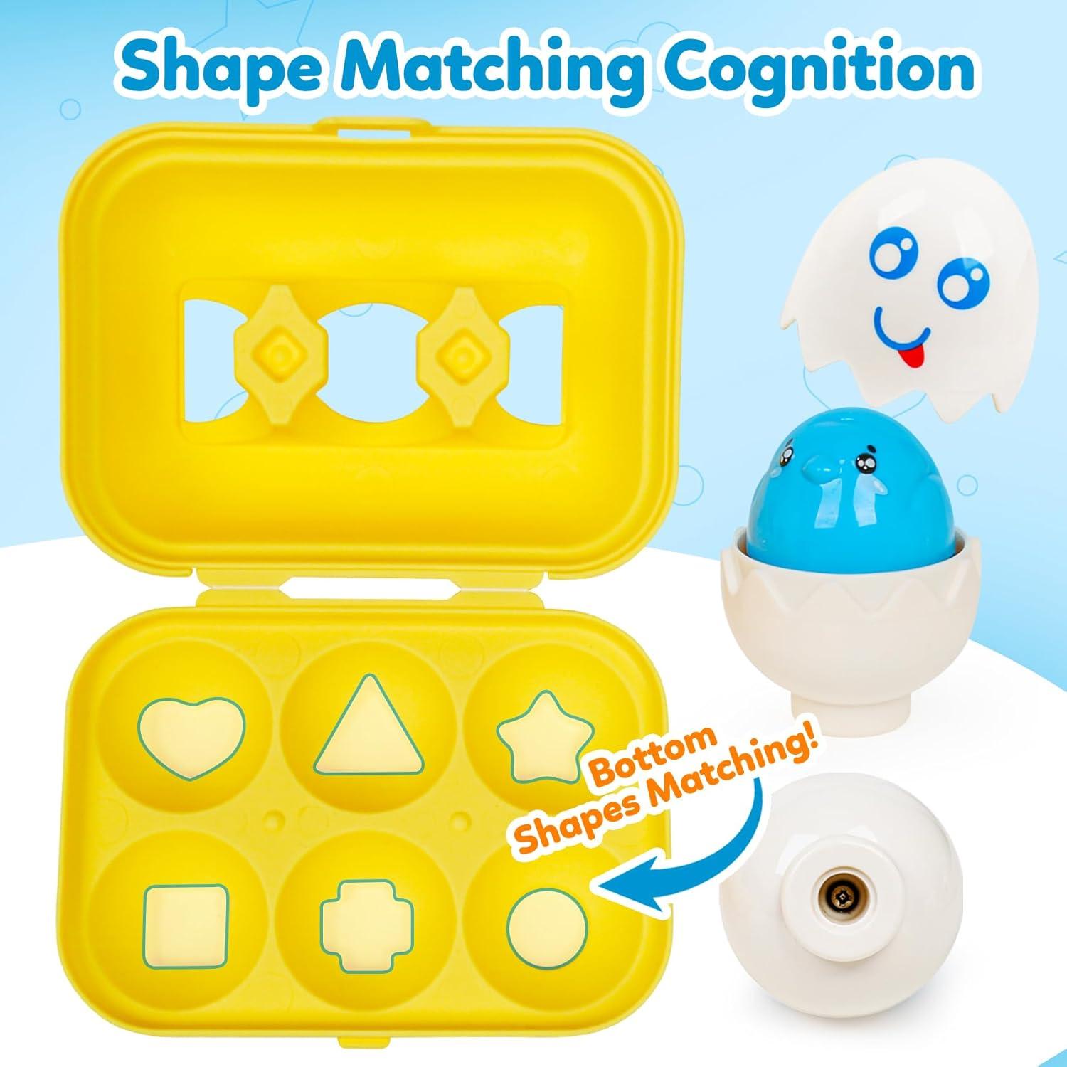 Juguetes de Huevo Geométricos Montessori FQKIOMY 6 Piezas