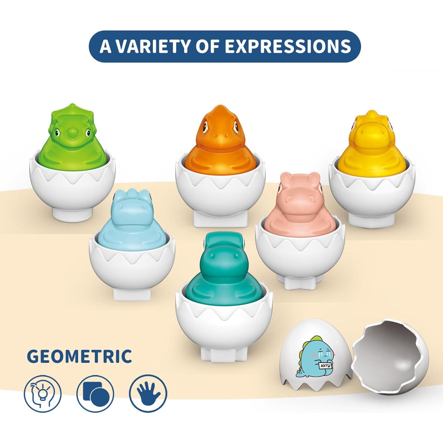 Juguete Educativo Sensorial Huevo Dino FIVEDAOGANG 6 Pzs